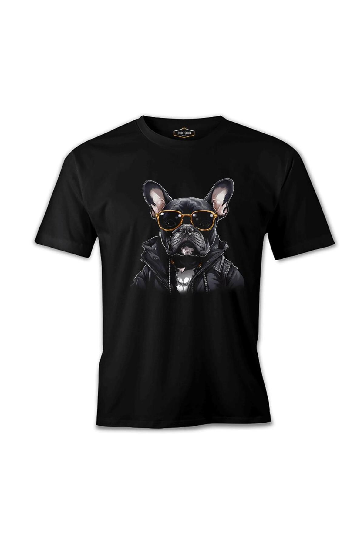 Lord T-Shirt Cool French Bulldog Siyah Erkek Tshirt