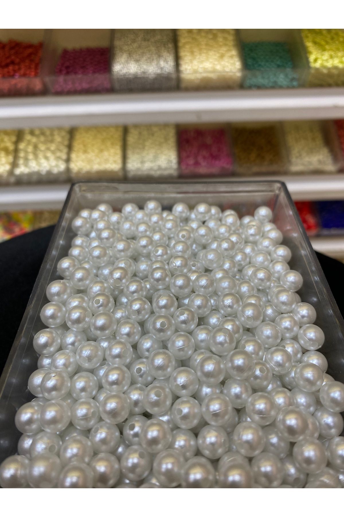 EnZey Design 8mm Lüks Plastik Beyaz İnci