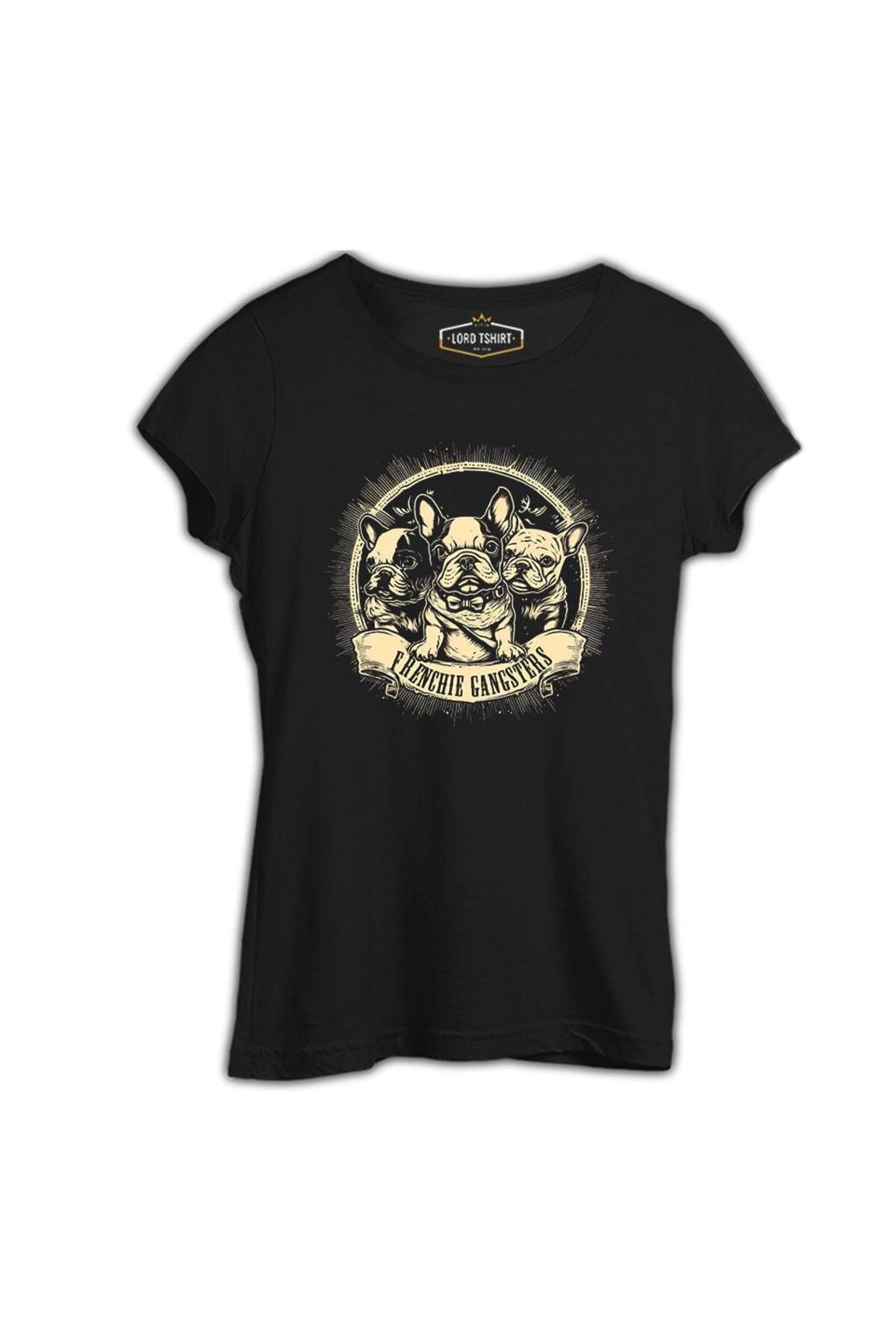 Lord T-Shirt French Bulldog Gangester Siyah Tshirt