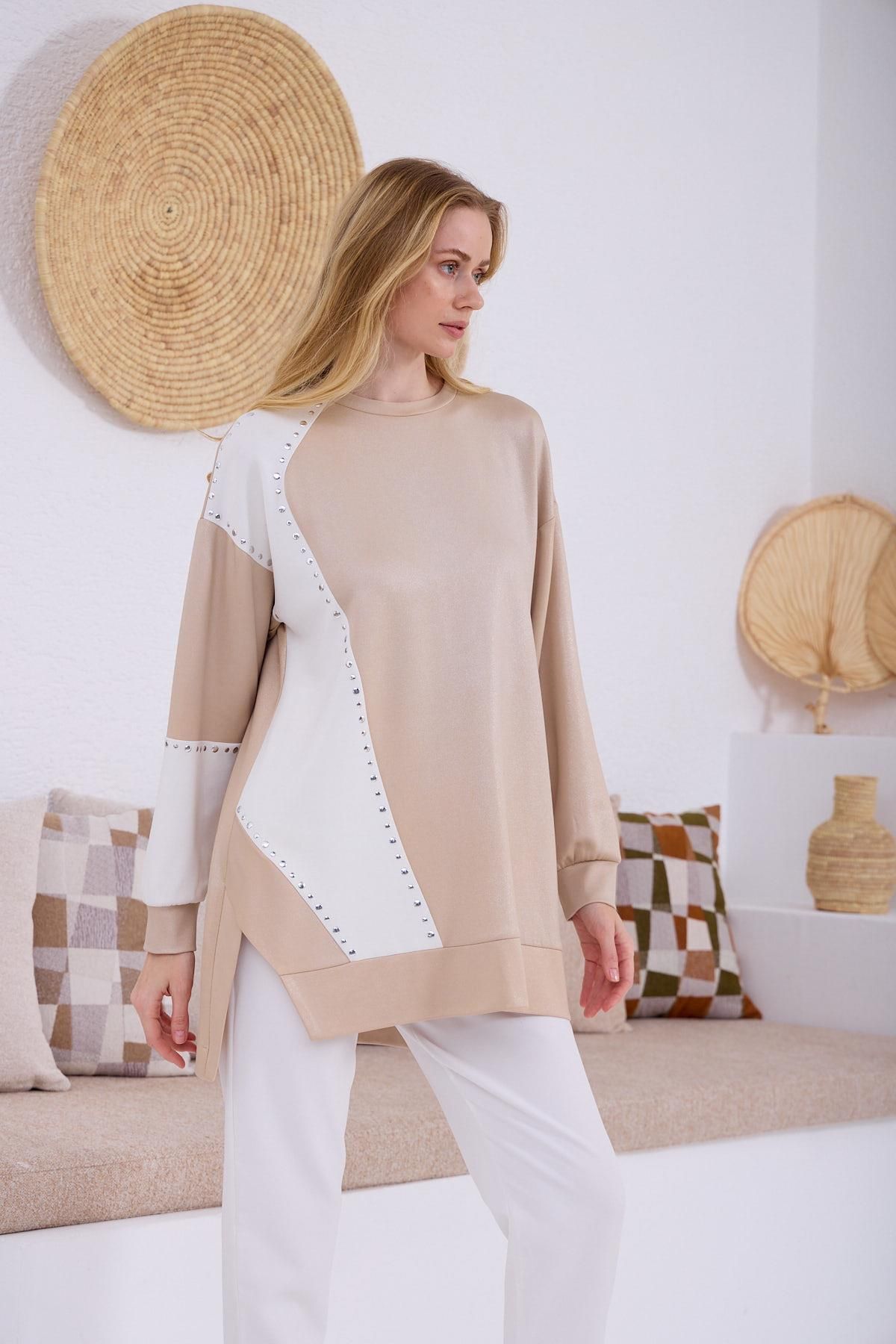 Moodbasic-Mb21.307 Moodbasic Self-Silvery Modal Tunic 4