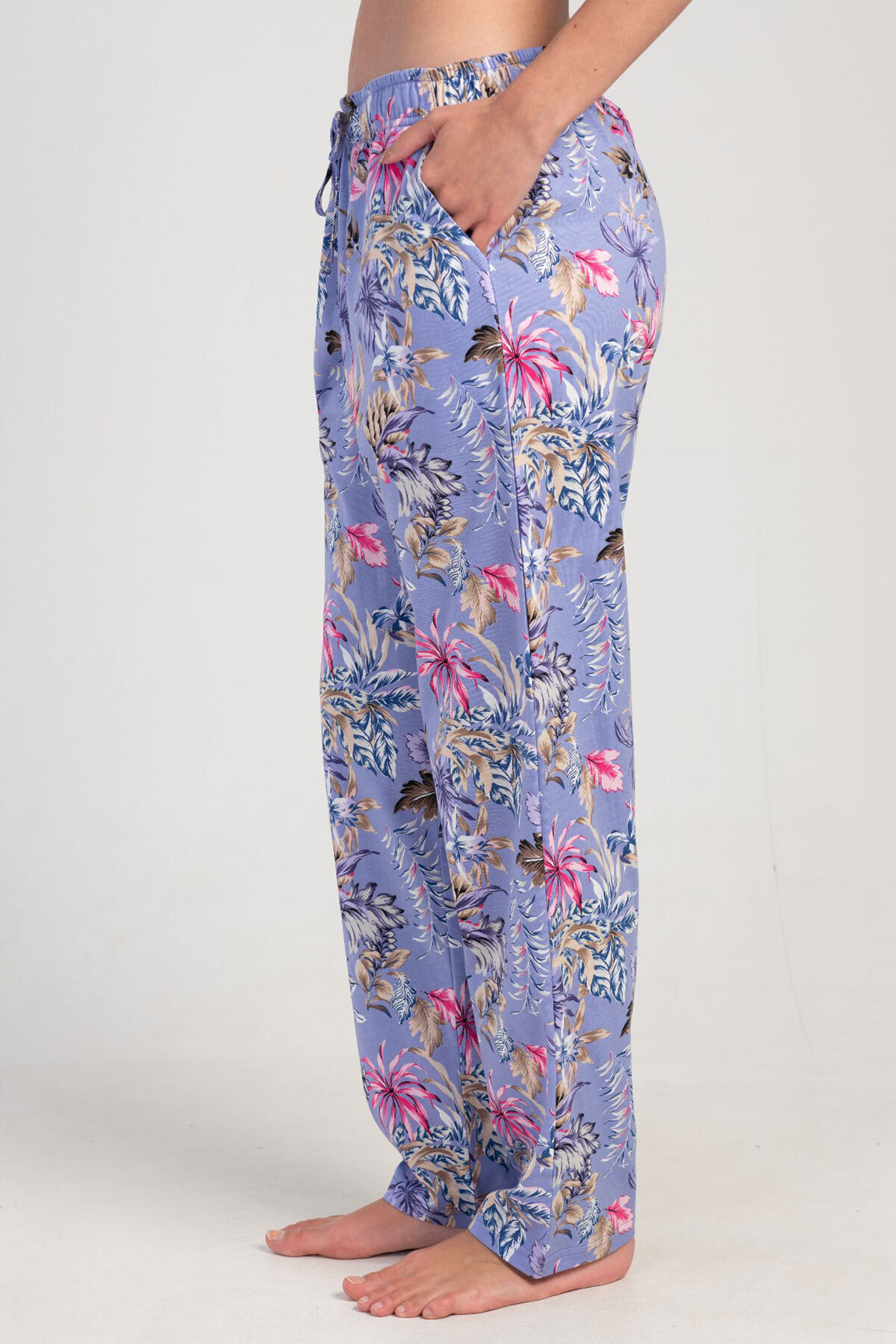 VİENETTA-Large Size Cotton Single Bottom Pajamas - 311004 4