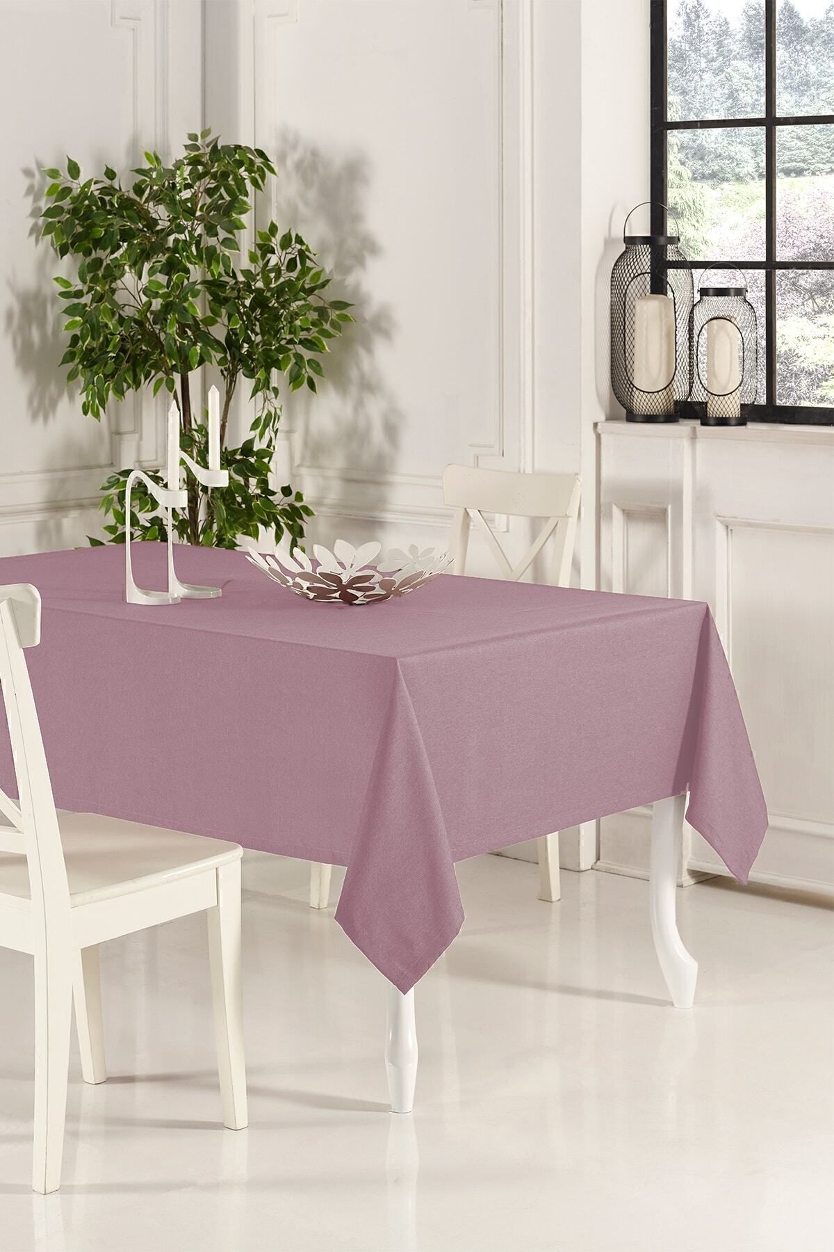 ASDİVA Gül Kurusu Masa Örtüsü 160x220 Cm Sade Dekoratif Mutfak Salon Restoran Kafe
