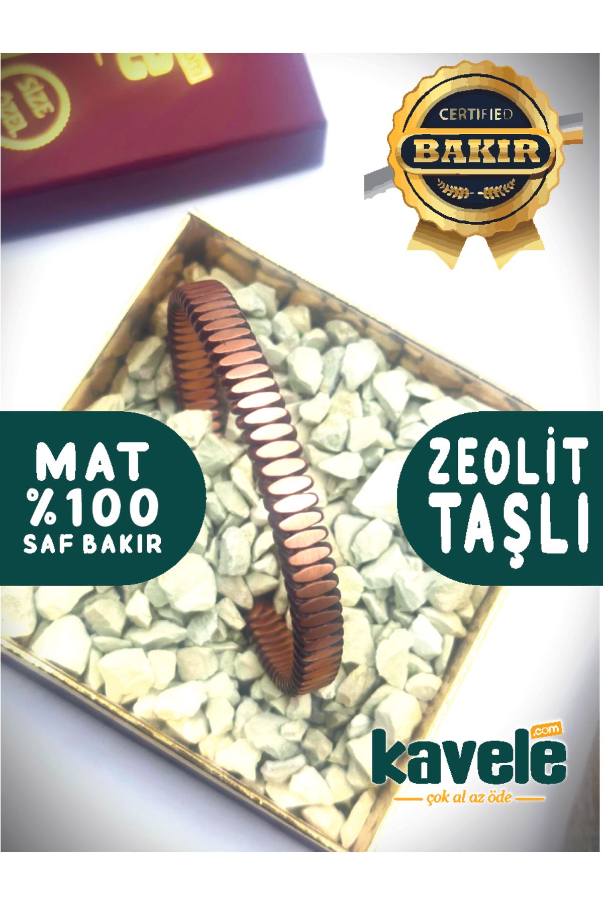 KAVELE Tılsımlı Model Saf Bakır Bileklik