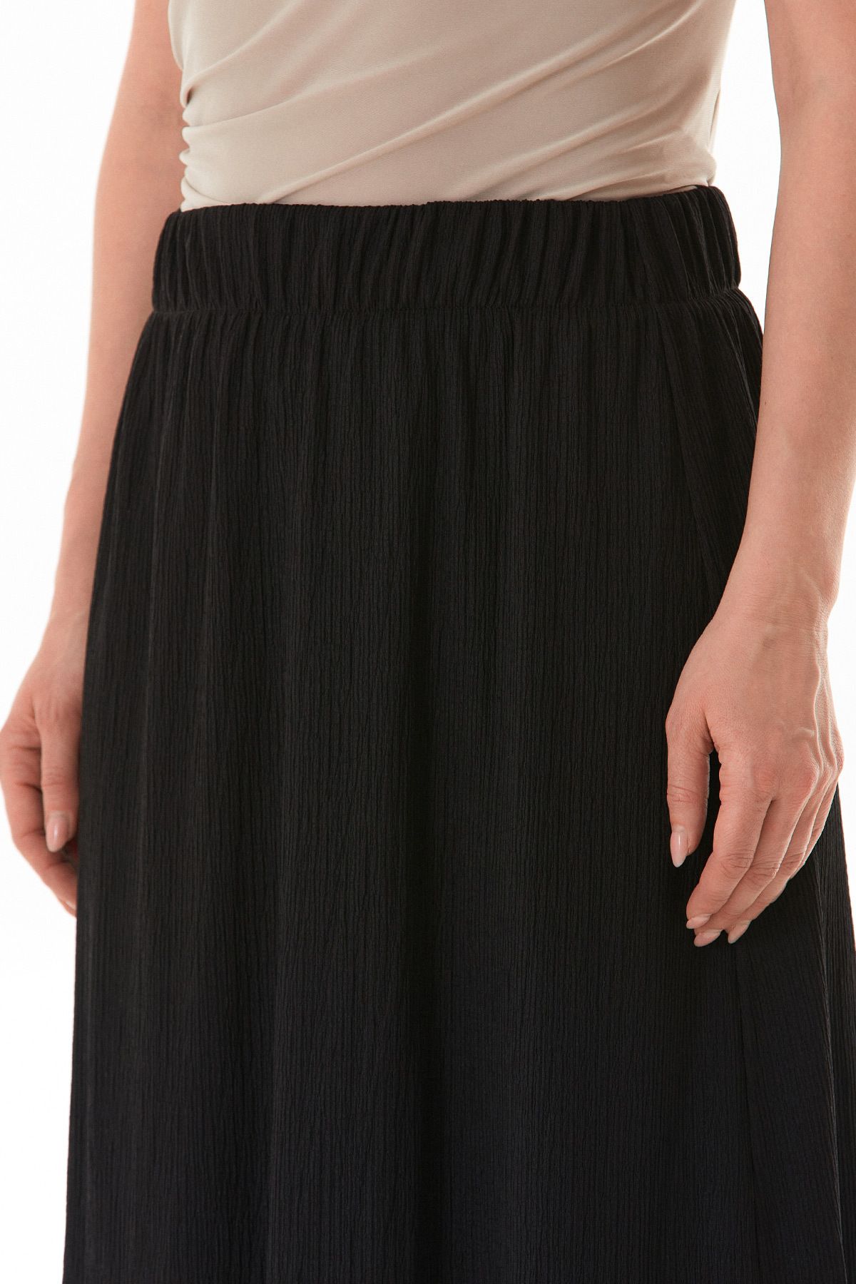 Fulla Moda-Bürümcük Fabric Elastic Waist Skirt 7