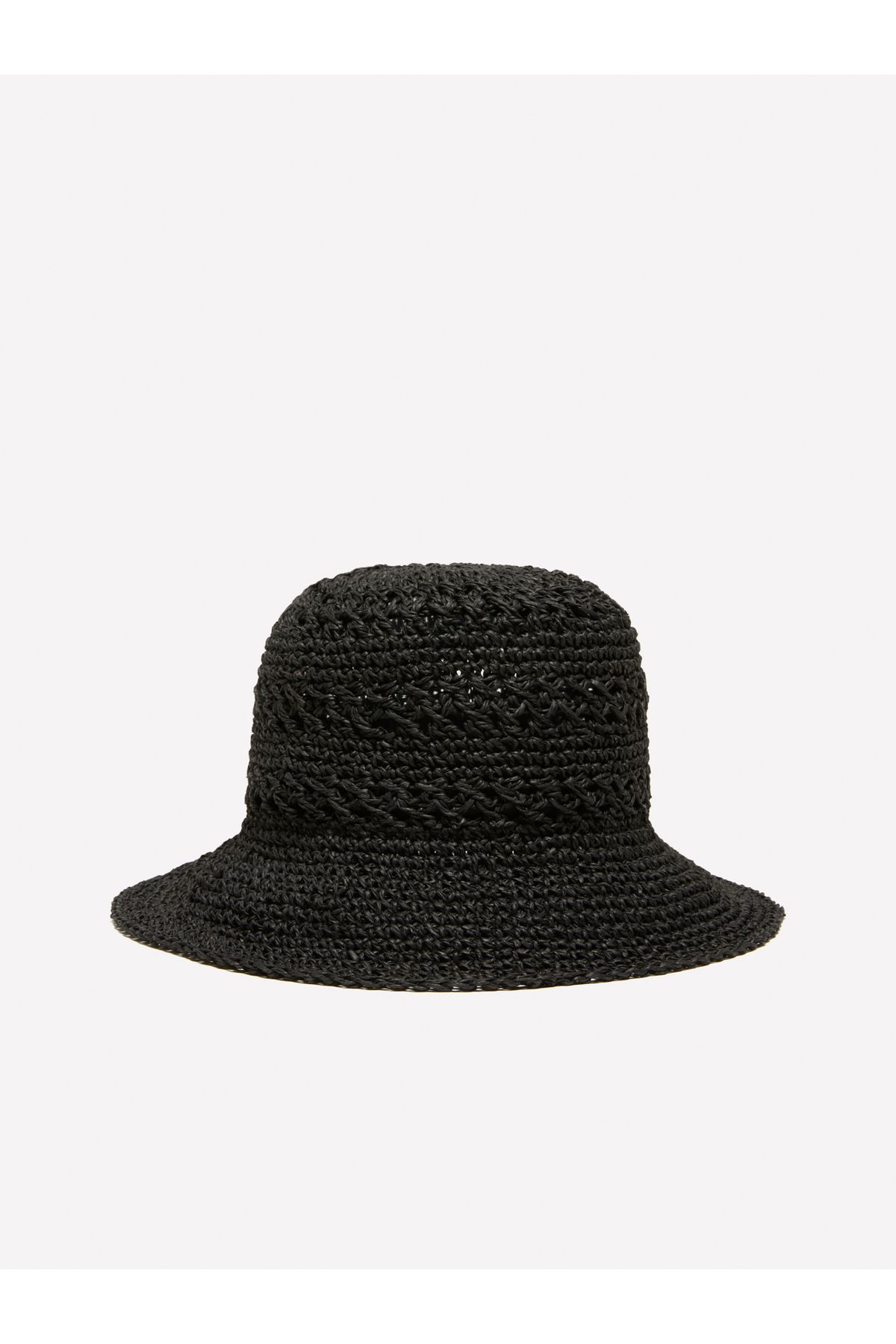 Sisley Kadın Siyah Kroşe Efektli Bucket Şapka