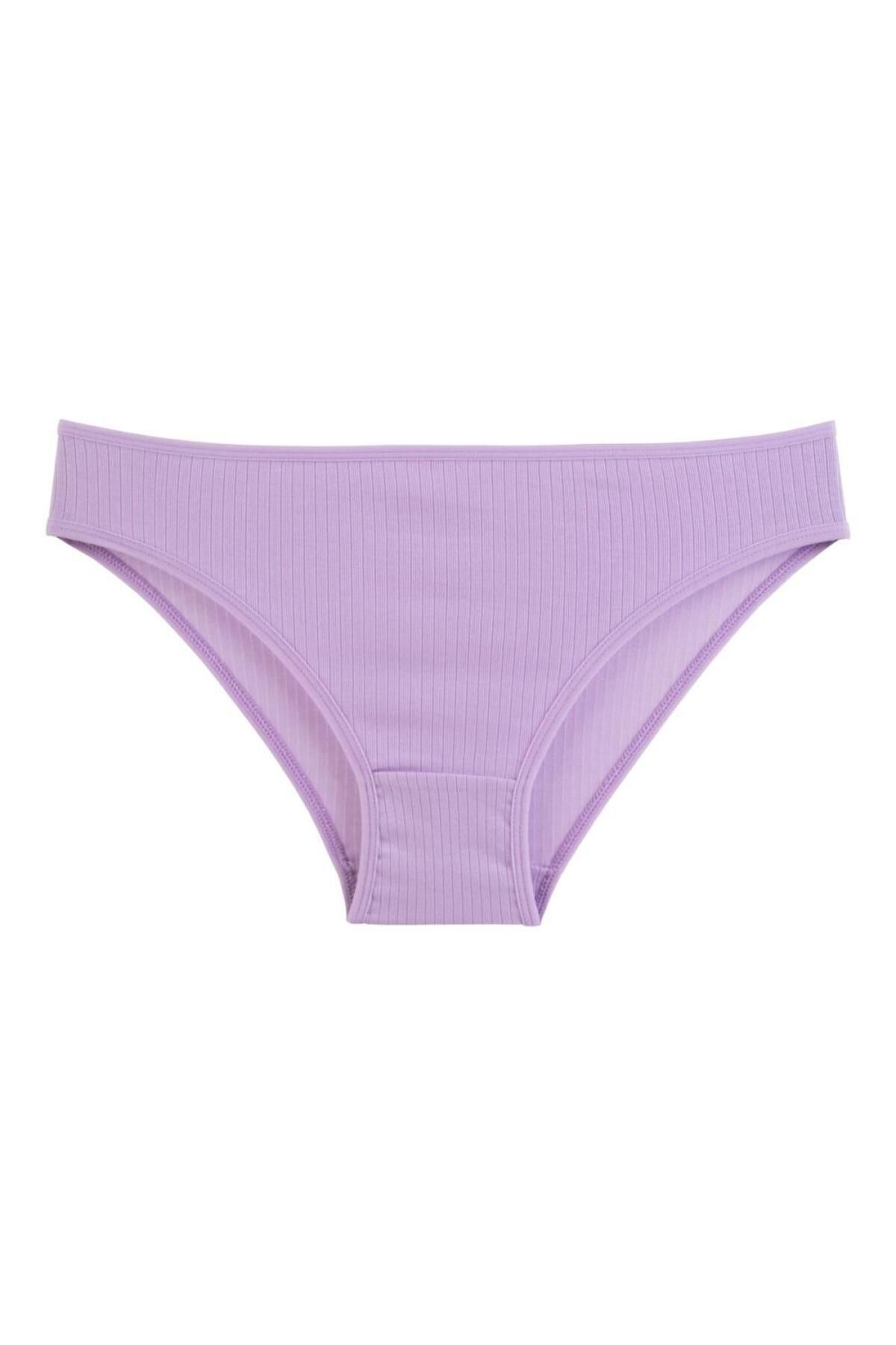 Nicoletta-Chiloți de damă, pachet de 5 lycra, bumbac cu nervuri, liliac 5