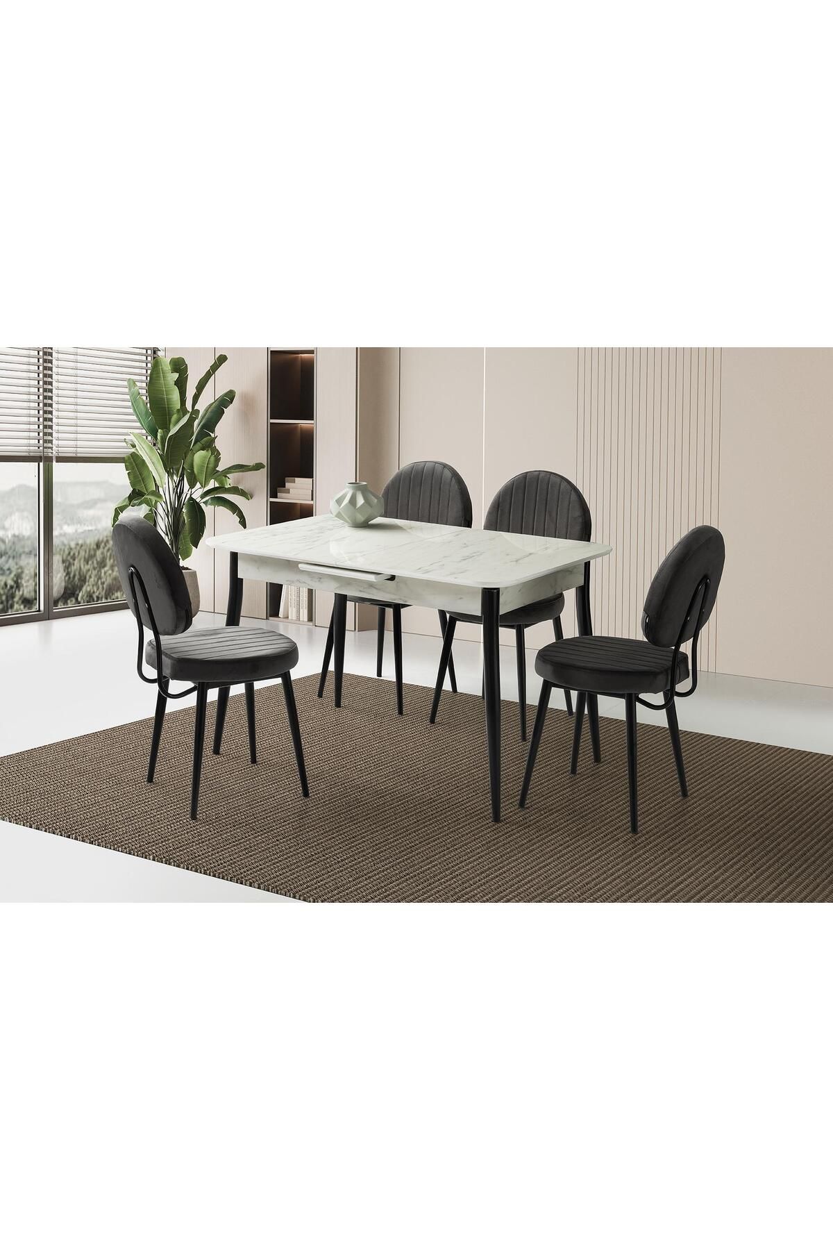 Levent Mobilya Aksesuar SALTA MASA, BEAD SANDALYE, MARMO, 120x80