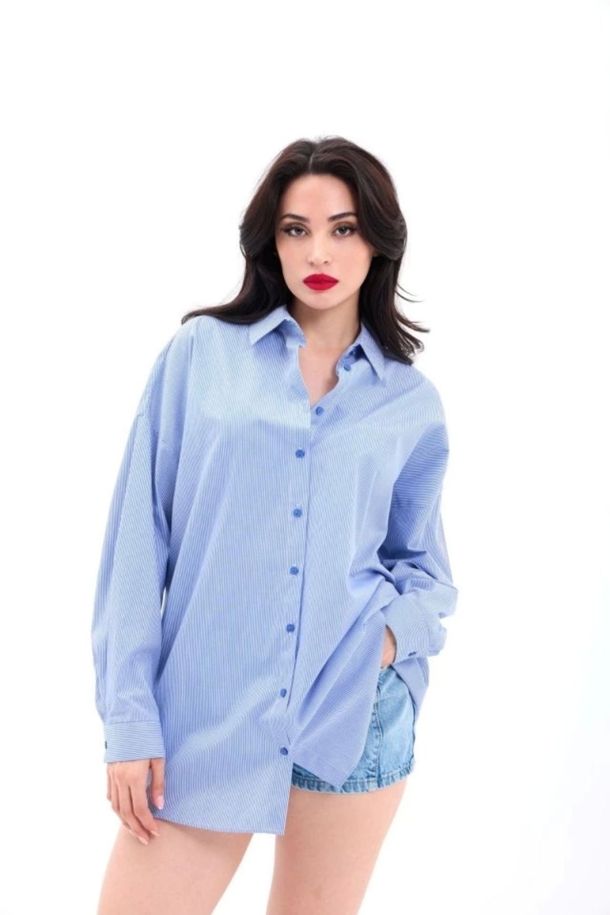 Butik 7448 GÖMLEK-ROME ÇİZGİLİ