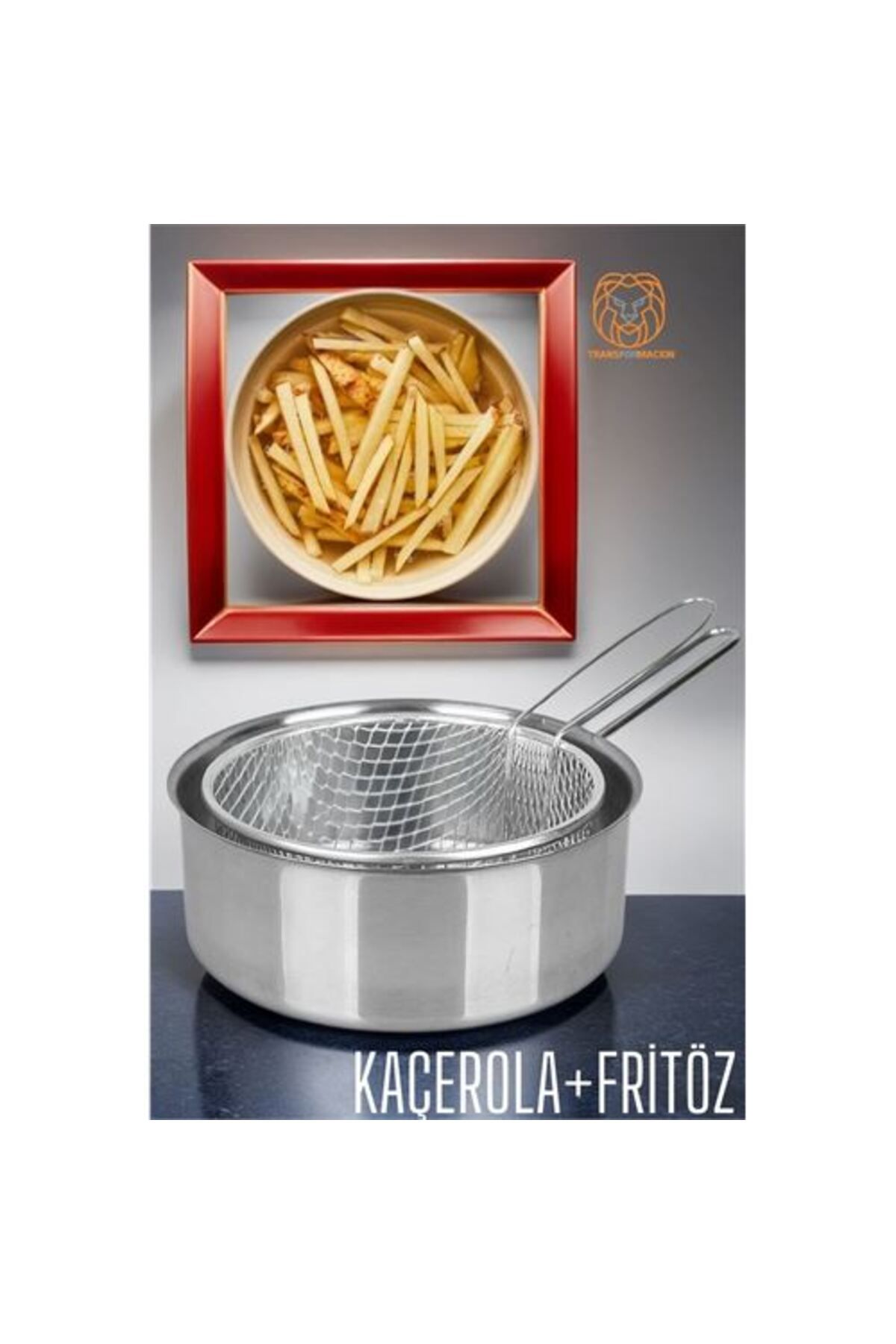 KfksStore Modacar Fritözlü Kaçerola Multi Kullanım Çelik 20 CM