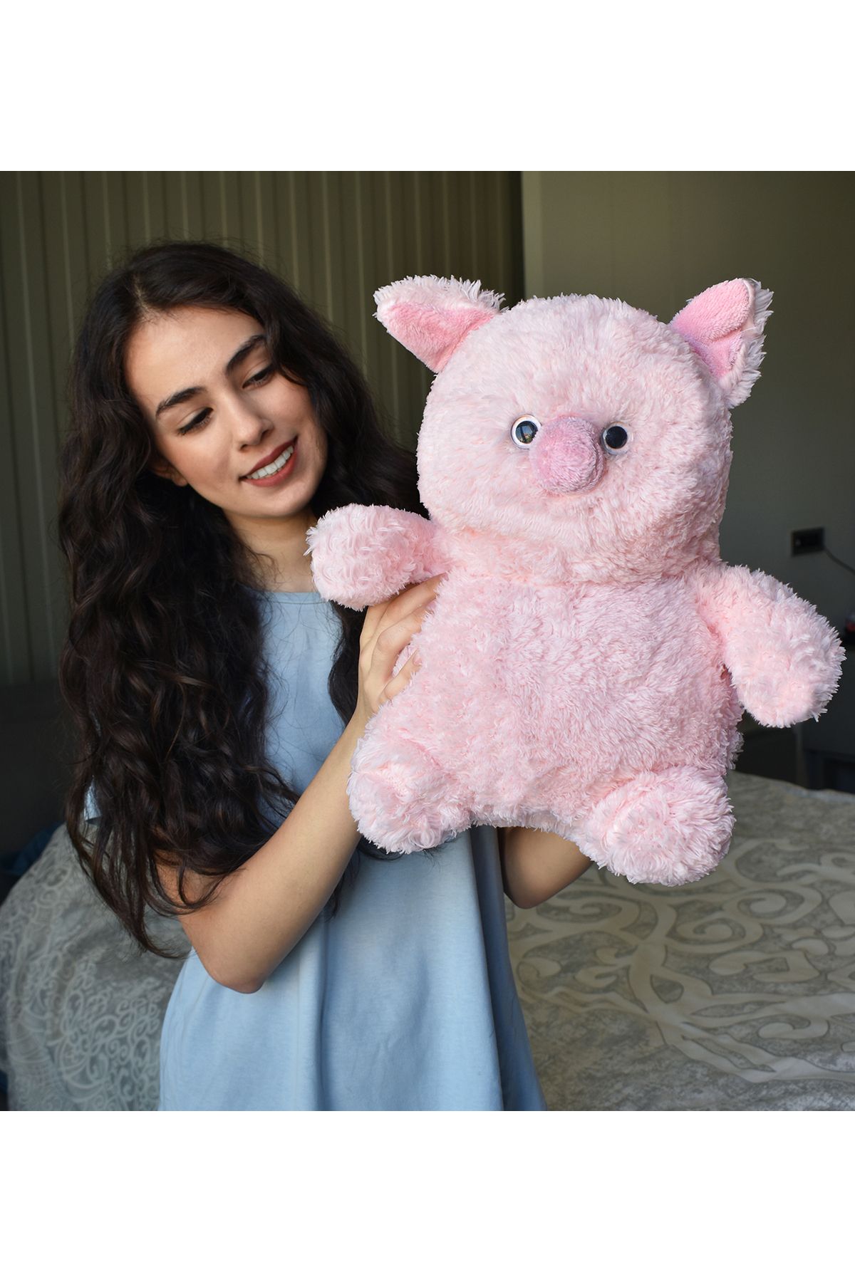 Özgüner Oyuncak Sevimli 45 cm Puk Domuzcuk– Tatlı, Yumuşak ve Sevimli Peluş