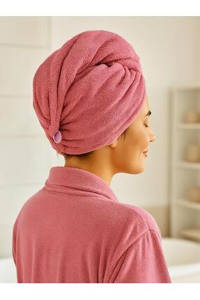 Ender Home CottonVerse Düğmeli %100 Pamuk Saç Kurulama Bonesi