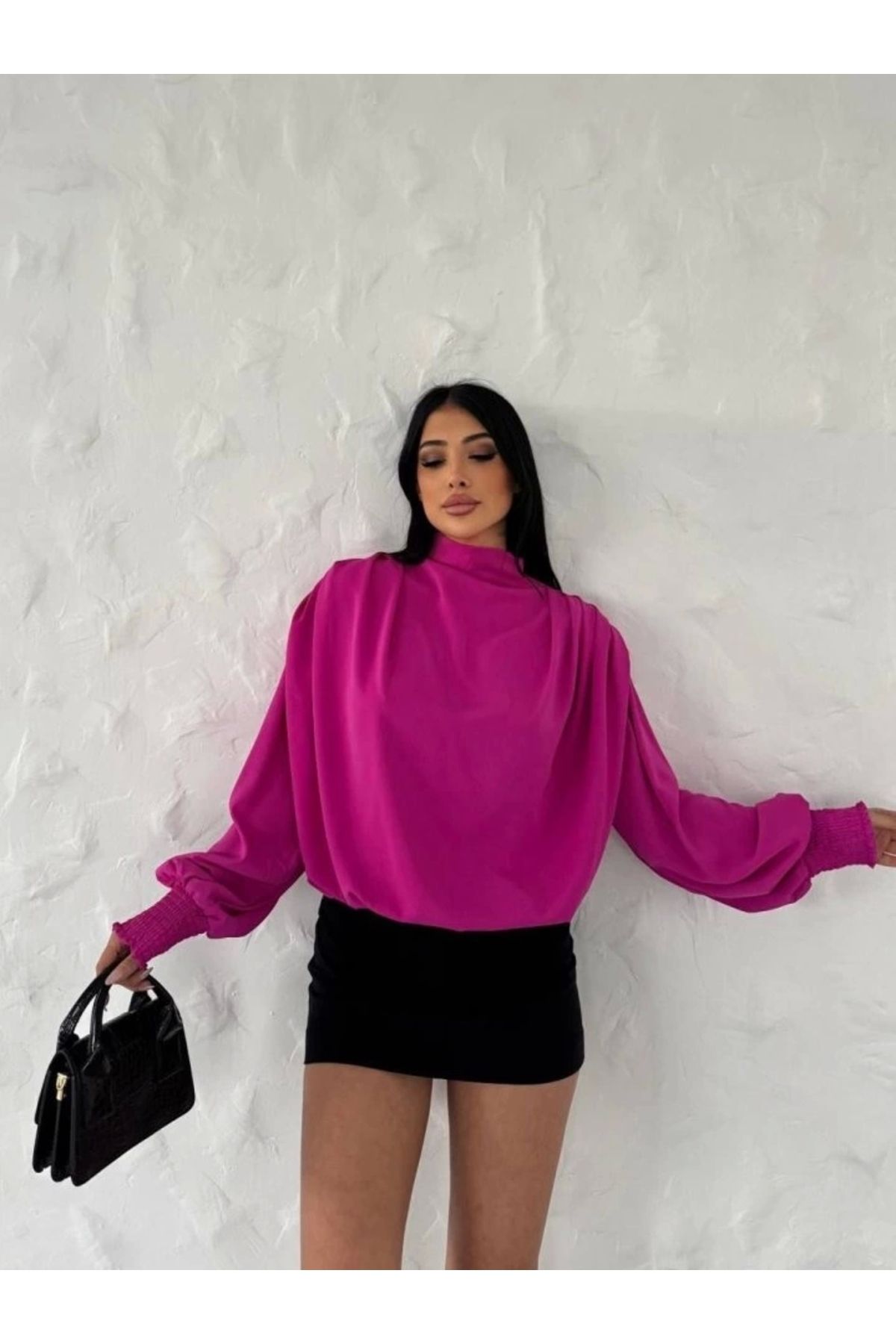 Butik Vatkalı Dökümlü Bluz