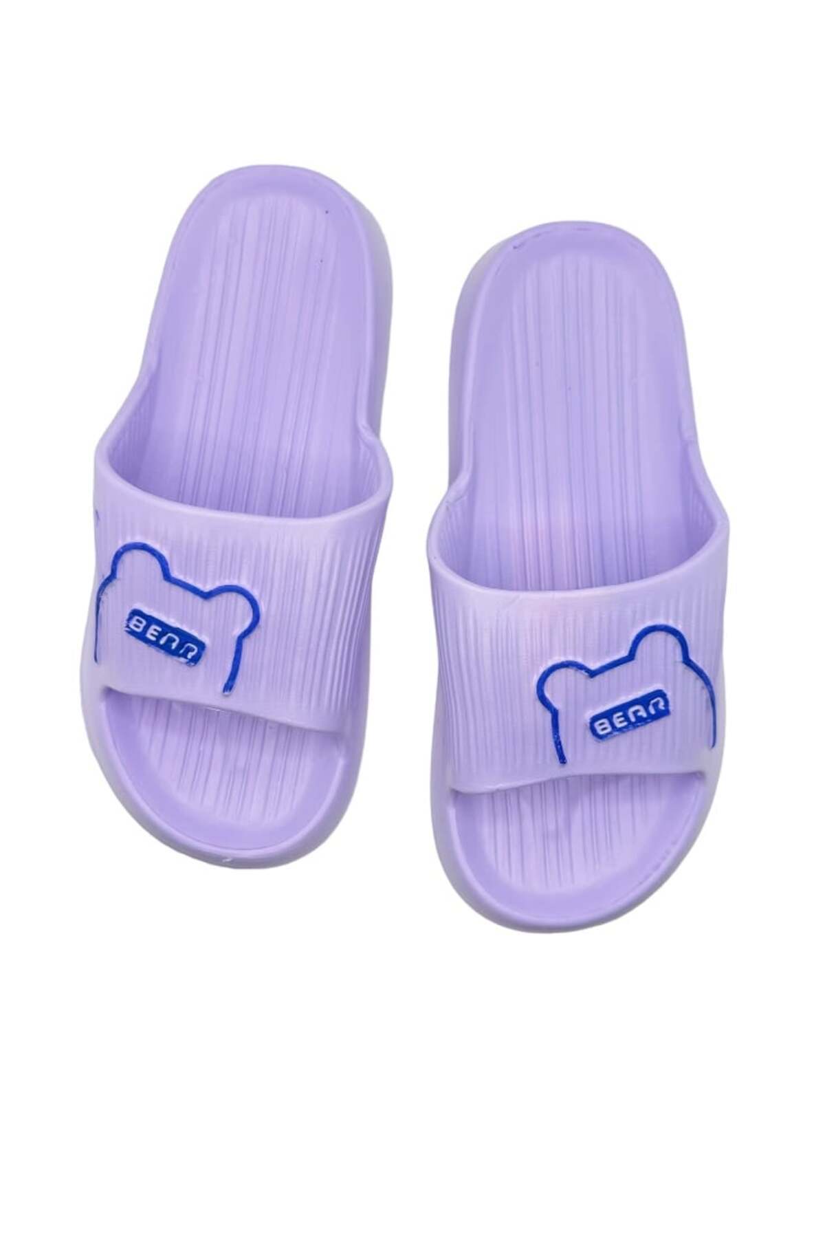 TECOS-Women's Beach or Pool Slippers, Size 40-41, Teddy Bear Print, Purple, 25 Centimeters 3