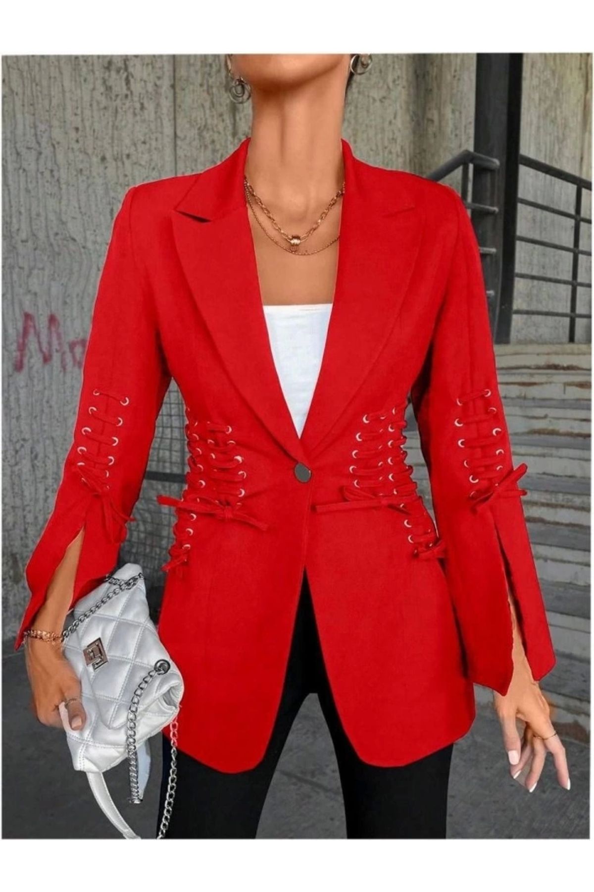 Butik Bağcık Detaylı Tasarım Ceket
