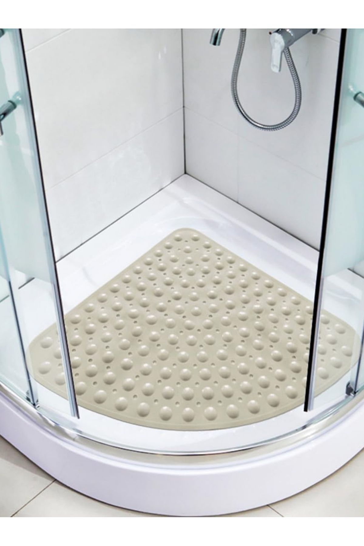 Mapple Home Vantuzlu Midye Tasarımlı Kaydırmaz Duş ve Banyo Paspası 54x54 cm