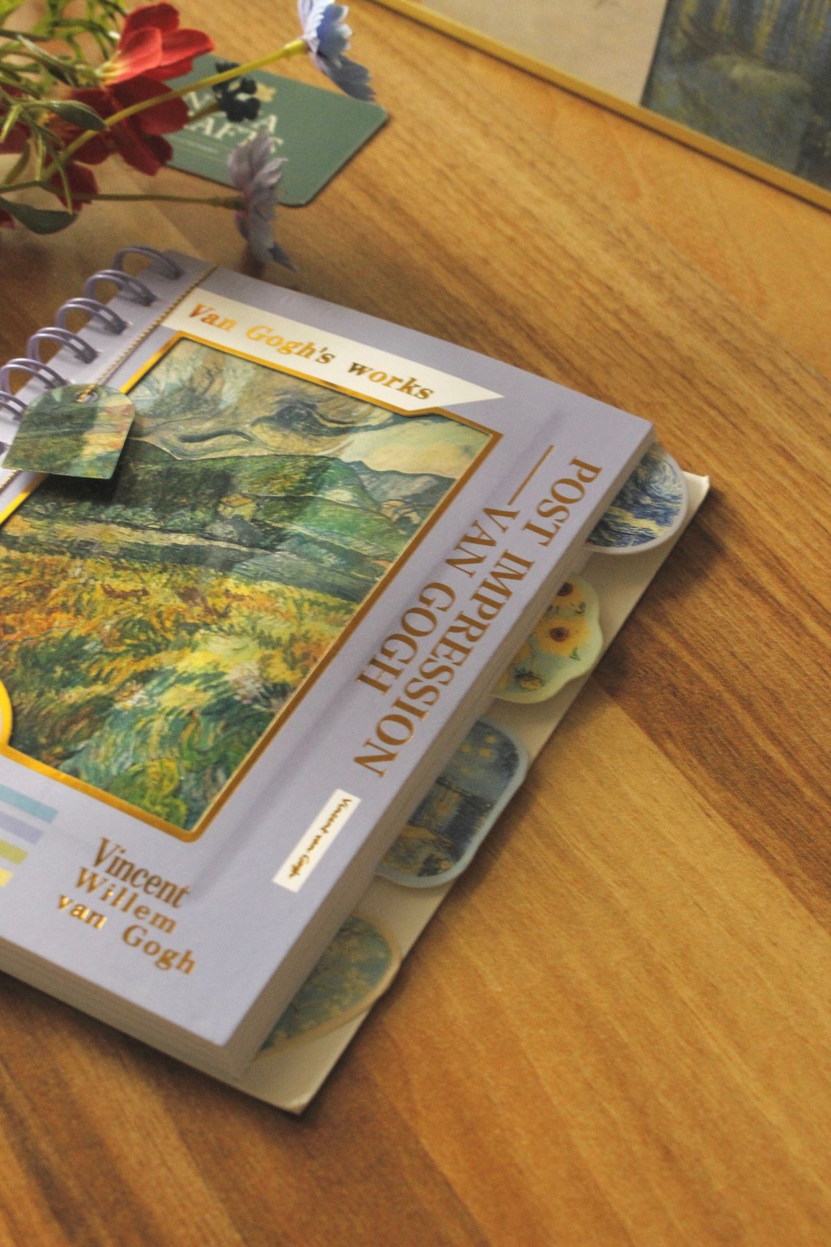 Nova Crafts Hologramlı Ayraçlı Lila Renkli Van Gogh Eserleri Spiralli / Telli Not Okul Defteri