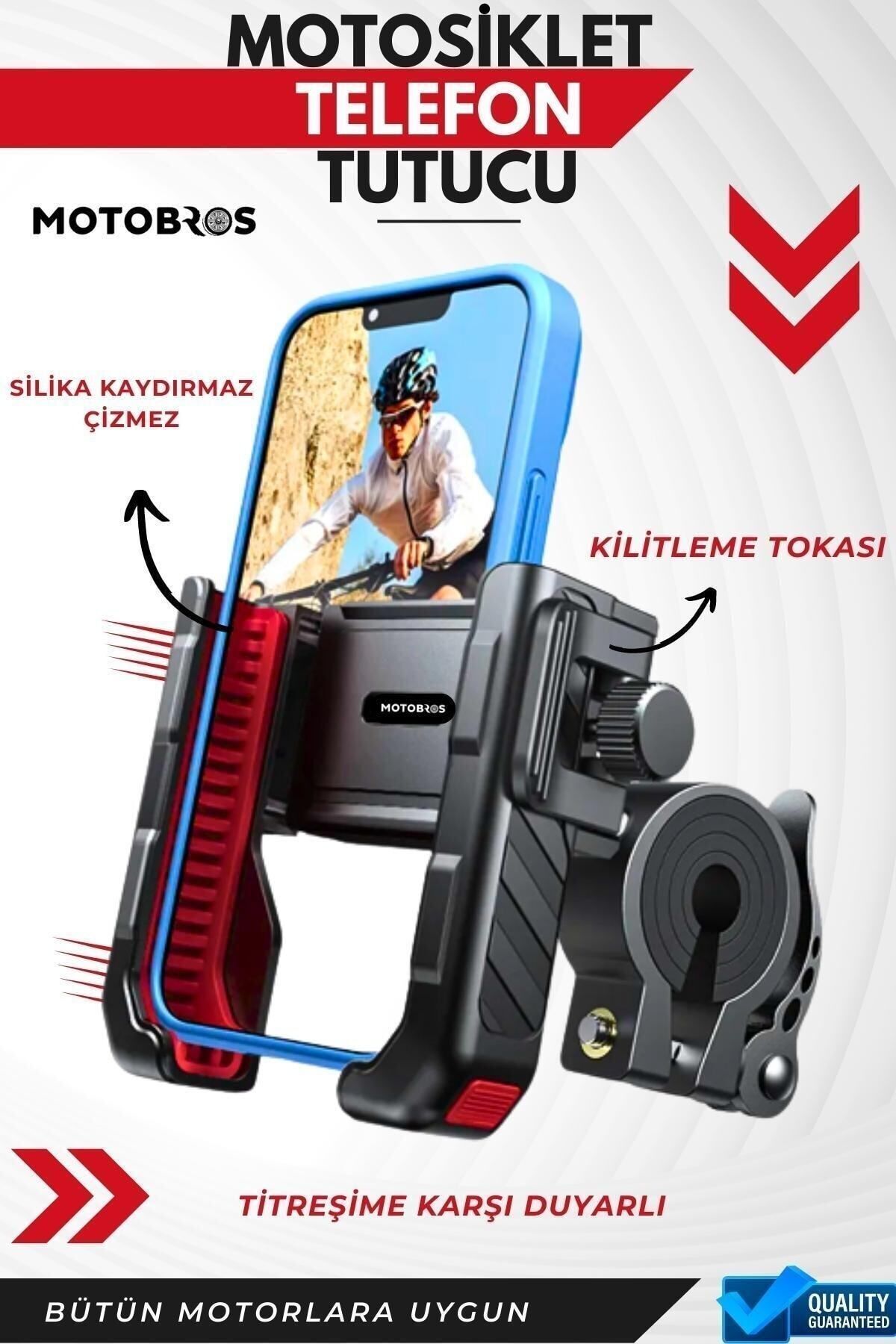JİEKAİ MOTOSİKLET-BİSİKLET TİTREŞİM AZALTICI MUKAVEMETLİ GİDON VE AYNA BAĞLANTILI MOTOSİKLET TELEFON TUTUCU