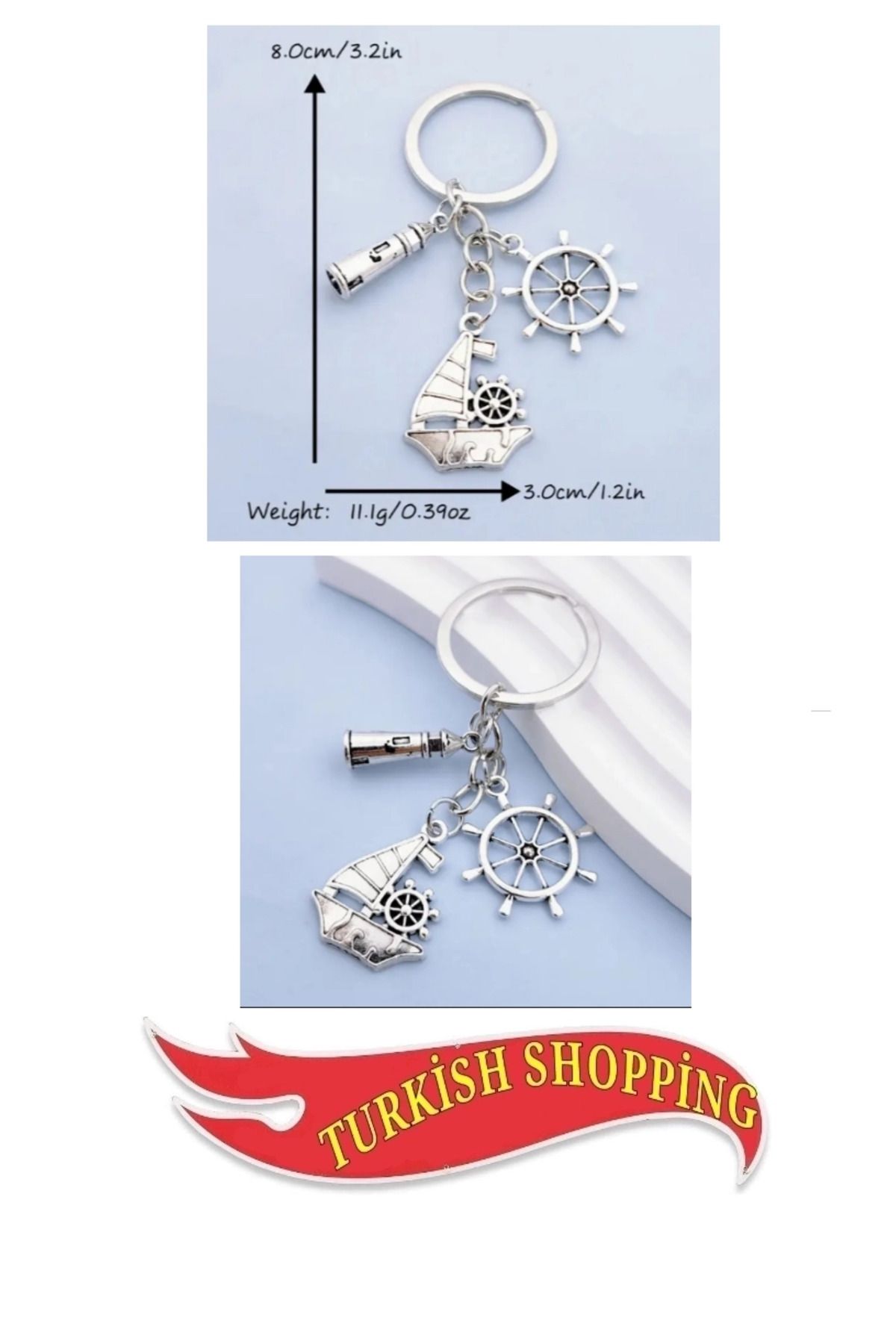 shop Çinko Alaşım Moda Gemi Dümeni Yelkenli Fener Navigasyon Anahtarlık