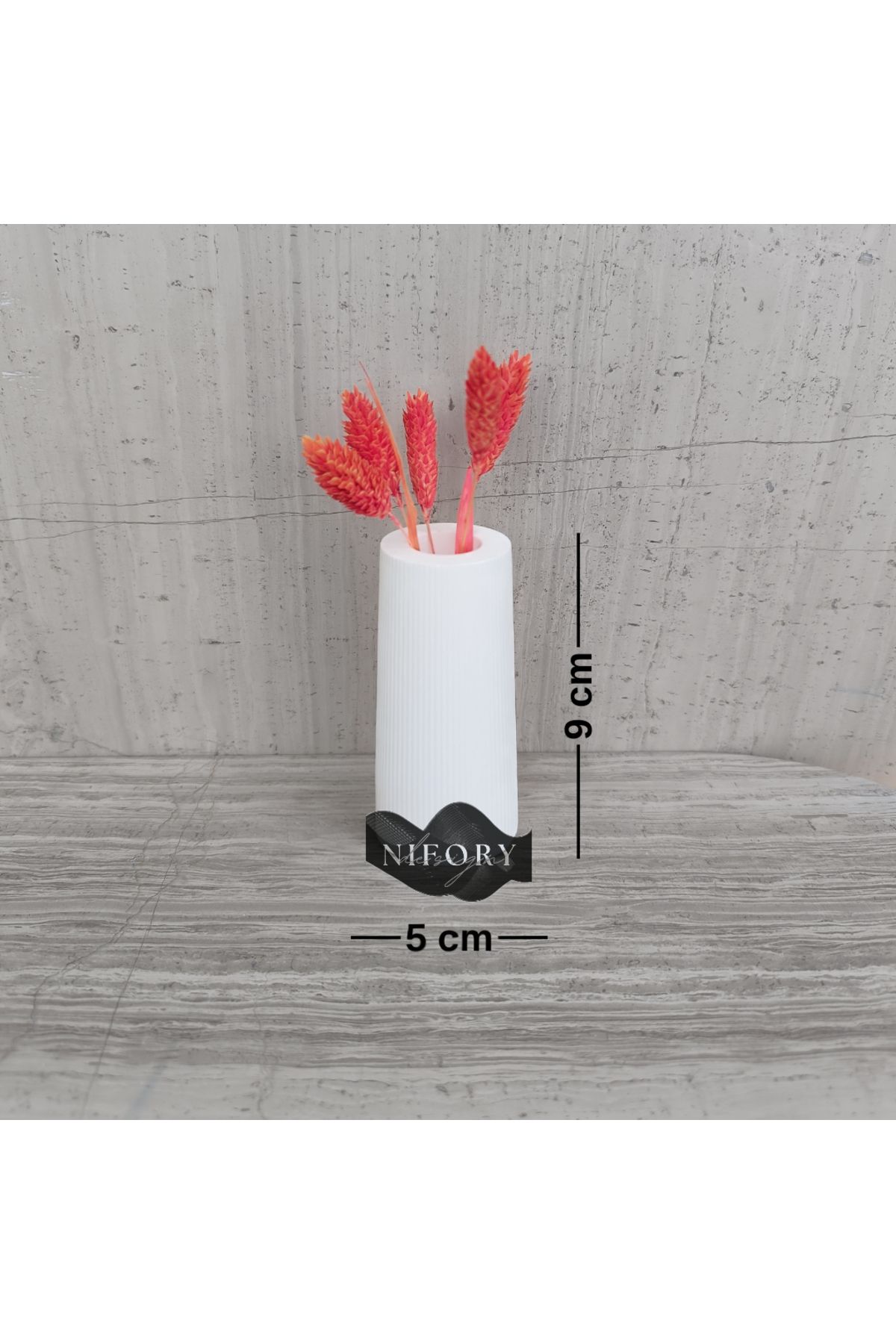 Nifory 520-N0278 Dekoratif Beton Sunum Aksesuar Set Beton Biblo Organizer Takımı Çok Amaçlı Dekoratif Set