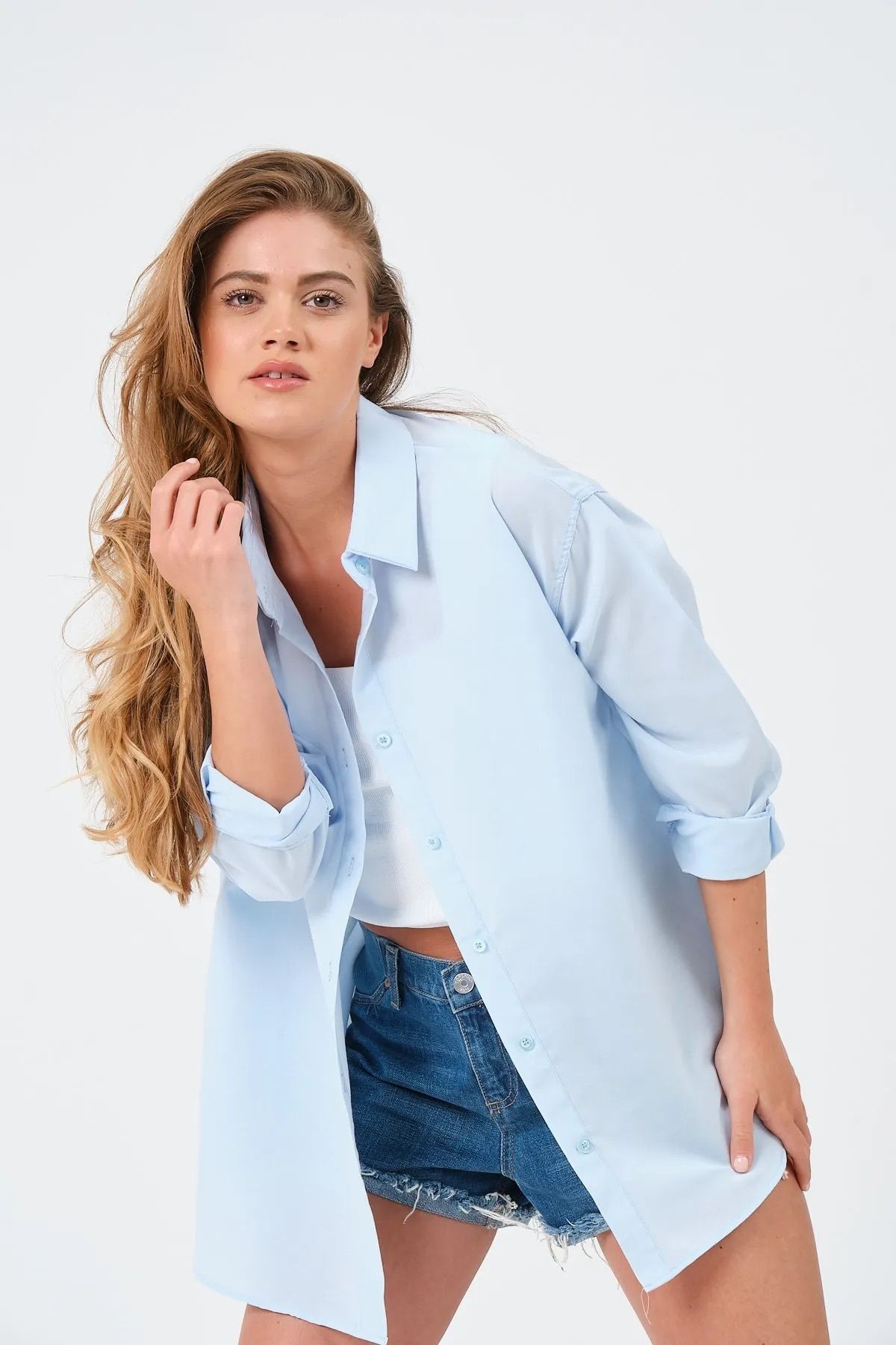 Le Touche Kadın Oversize Uzun Gömlek
