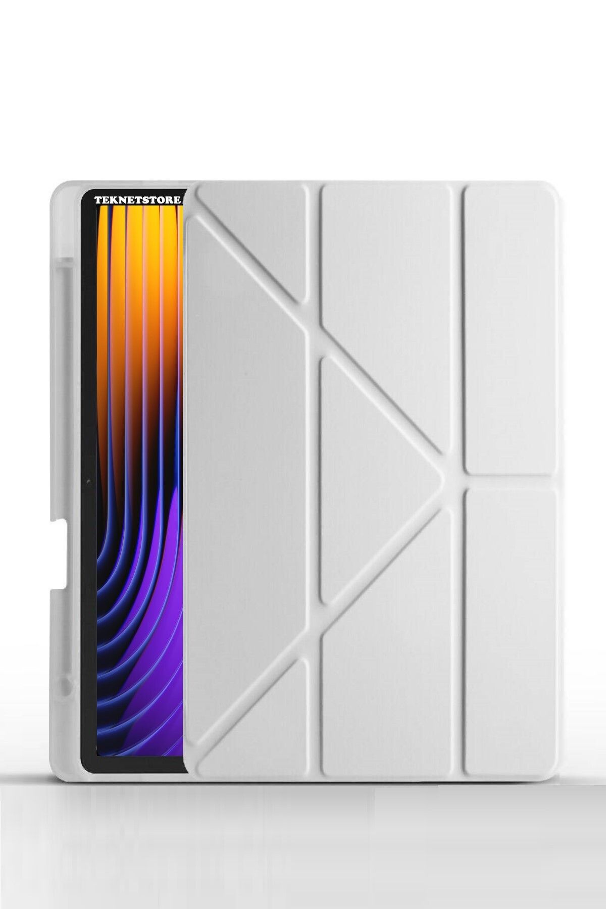 TEKNETSTORE Xiaomi Pad 7 Pro / Pad 7 Uyumlu Kılıf Katlanır Kalem Bölmeli Silikon Standlı Uyku Modlu Akıllı Kapak