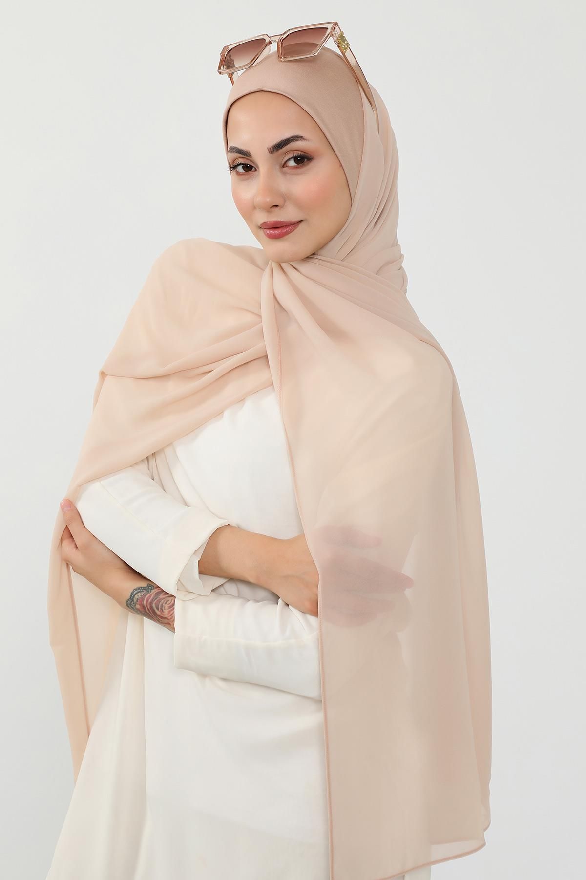 Aisha's Design Penye İç Boneli Pratik Şifon Şal,PS-53