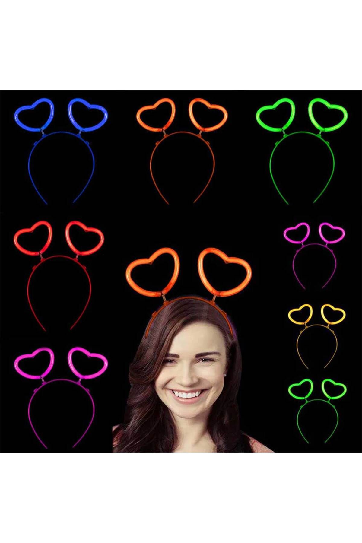 Skygo Glow Stick Karanlıkta Yanan Fosforlu Kalp Taç 12 Adet