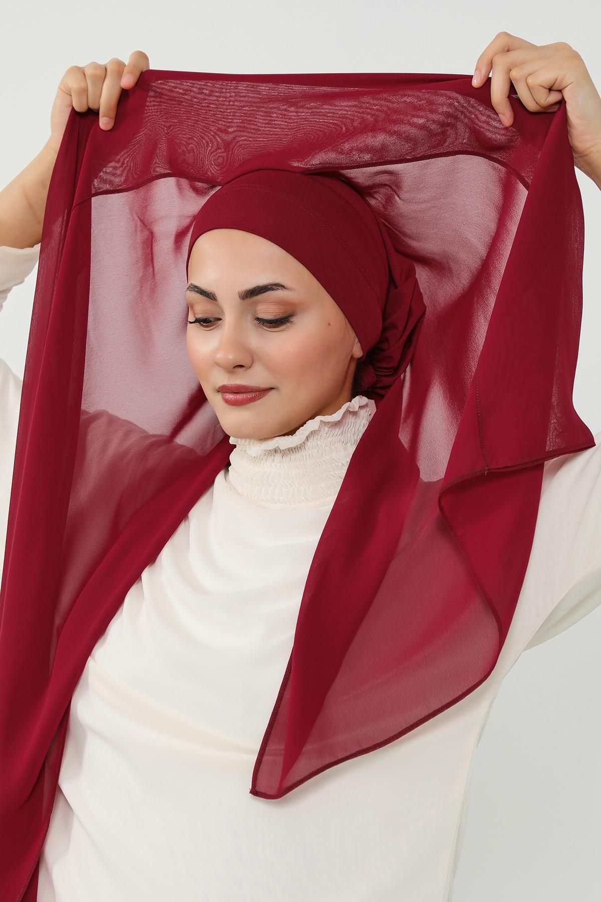 Aisha's Design Penye İç Boneli Pratik Şifon Şal,PS-51