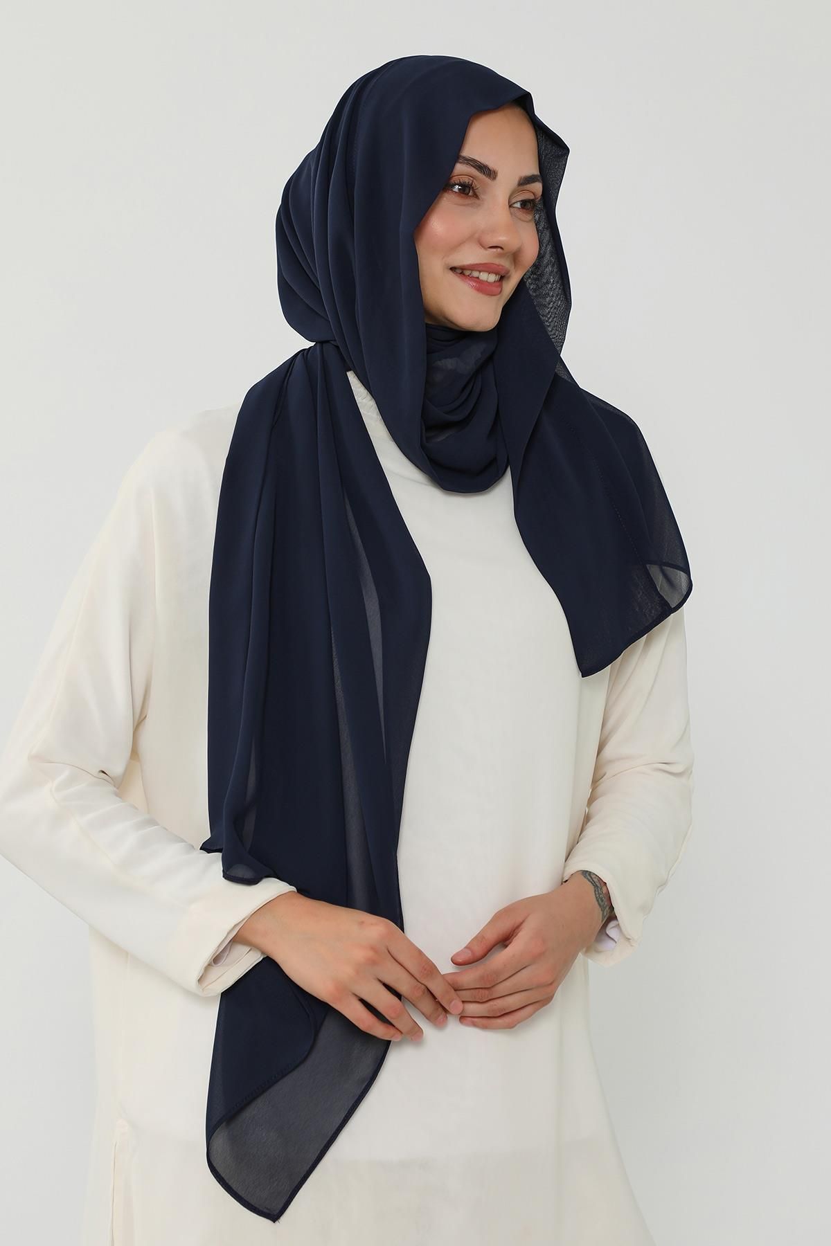 Aisha's Design-Practical Chiffon Shawl with Combed Cotton Inner Bonnet, Ps-51 5