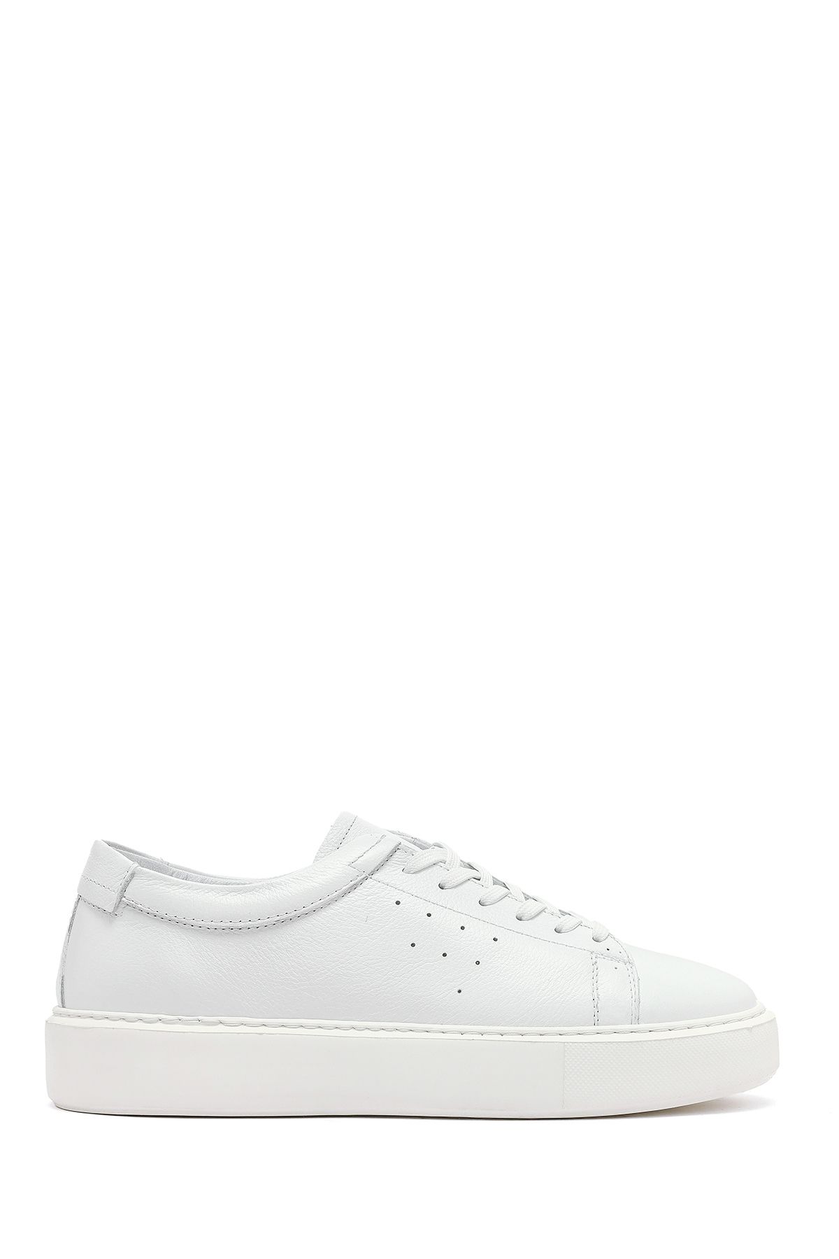 Derimod Erkek Beyaz Bağcıklı Kalın Tabanlı Deri Sneaker 25SFD7001FT