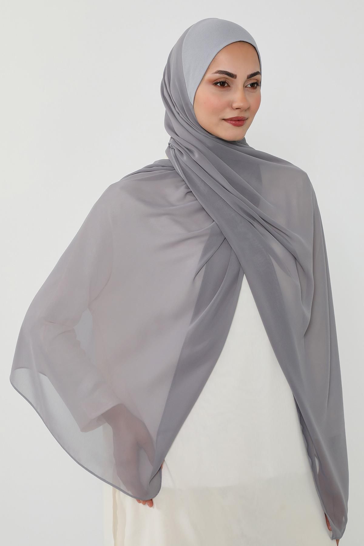 Aisha's Design Penye İç Boneli Pratik Şifon Şal,PS-53