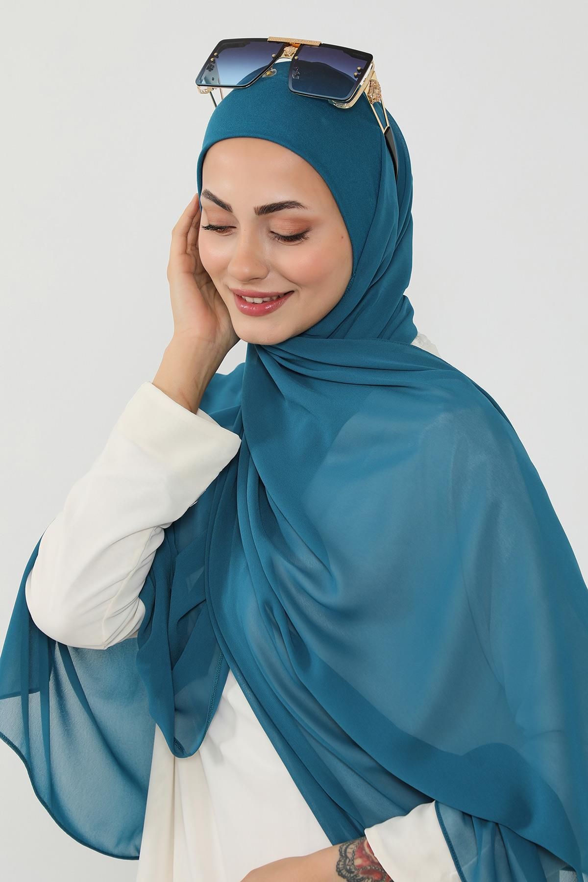 Aisha's Design Penye İç Boneli Pratik Şifon Şal,PS-53