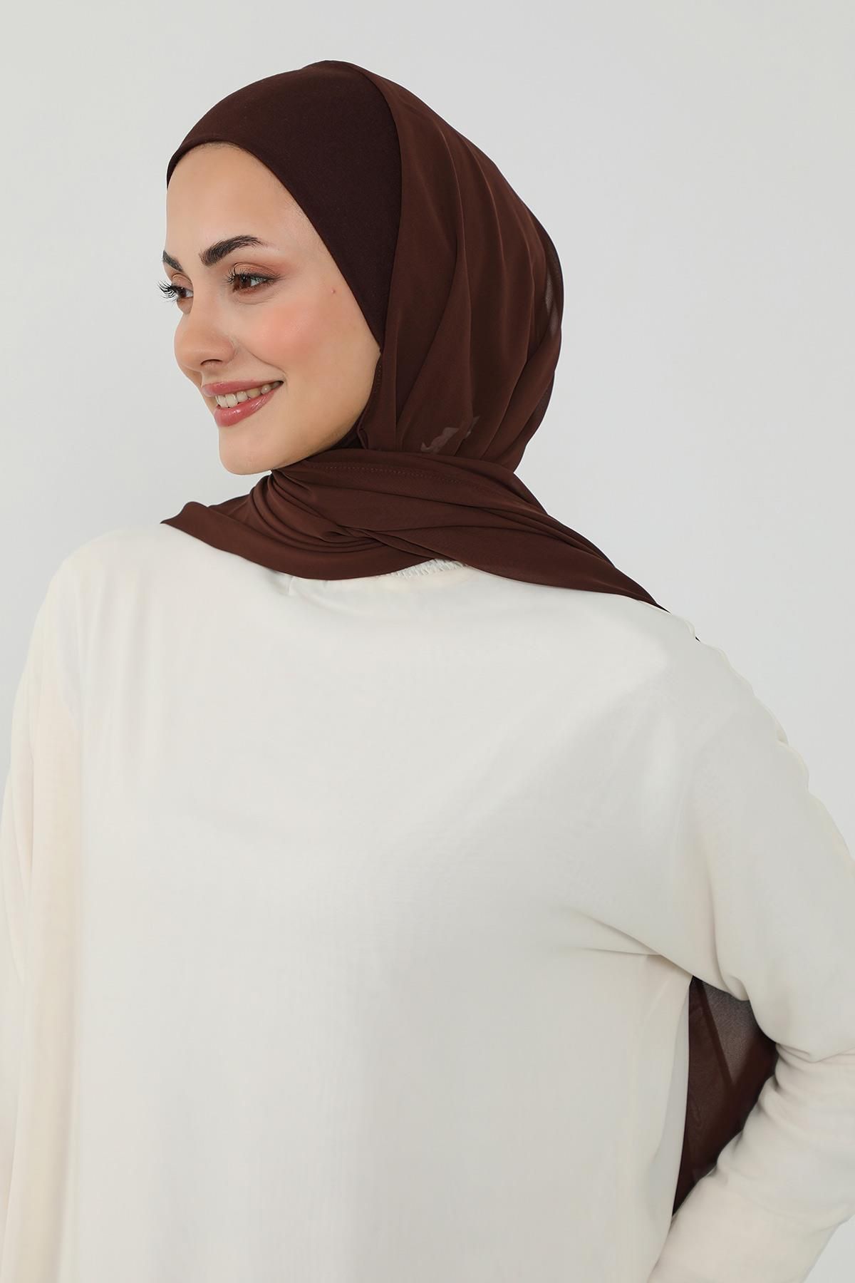 Aisha's Design-Practical Chiffon Shawl with Combed Cotton Inner Bonnet, Ps-53 6