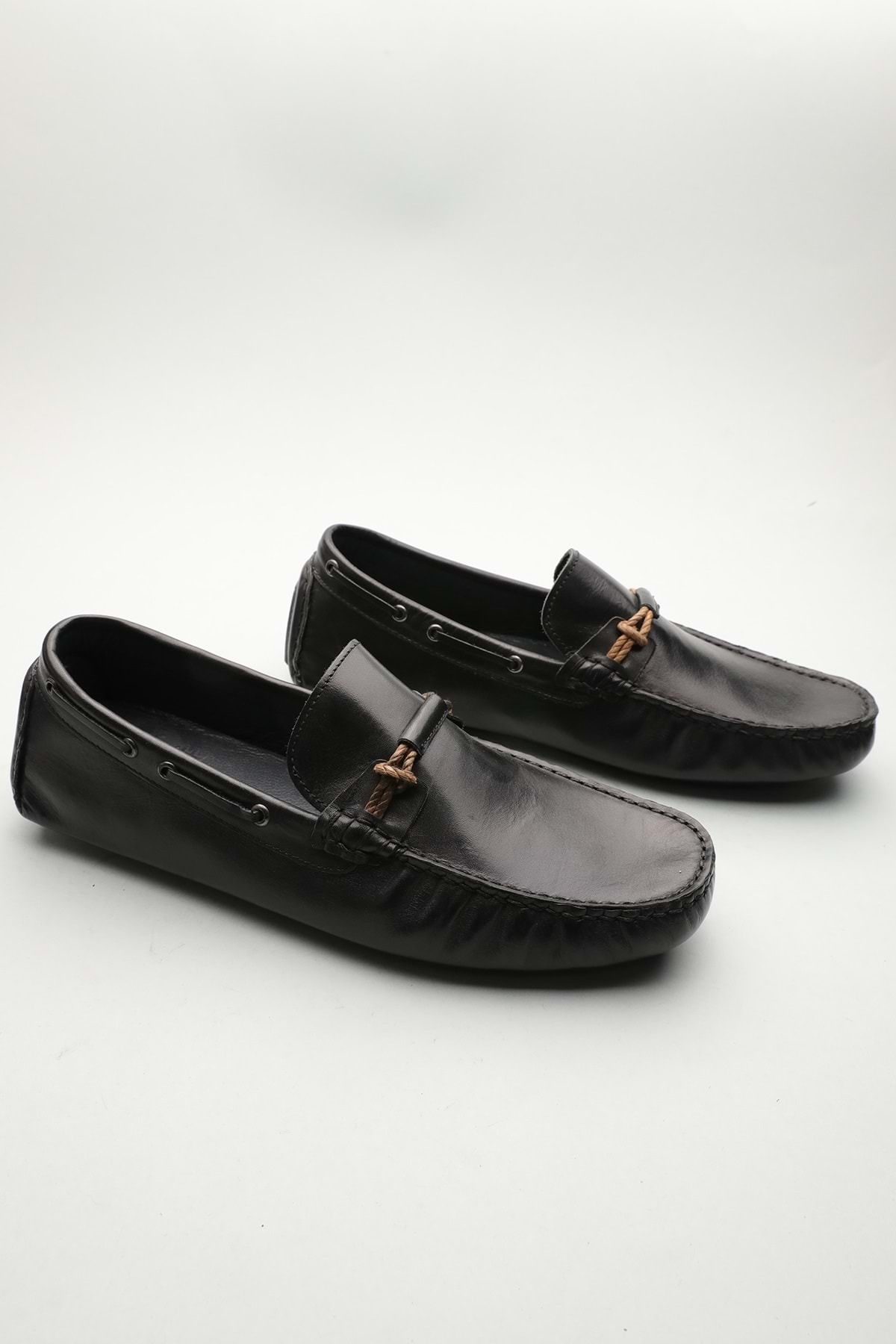 Gondol Erkek Hakiki Deri Klasik Loafer Siyah 42 Ttx.601190