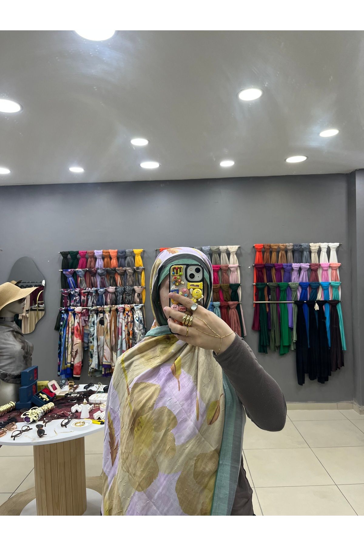 MADİ Ruby desen parlak pamuk şal