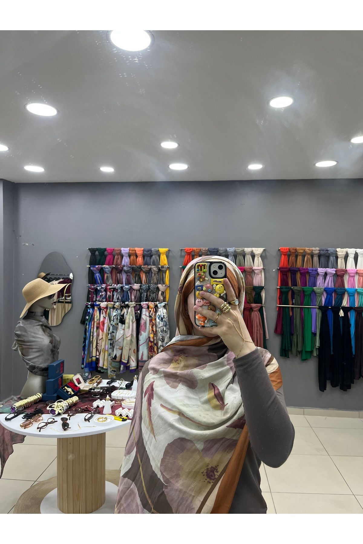 MADİ Ruby desen parlak pamuk şal