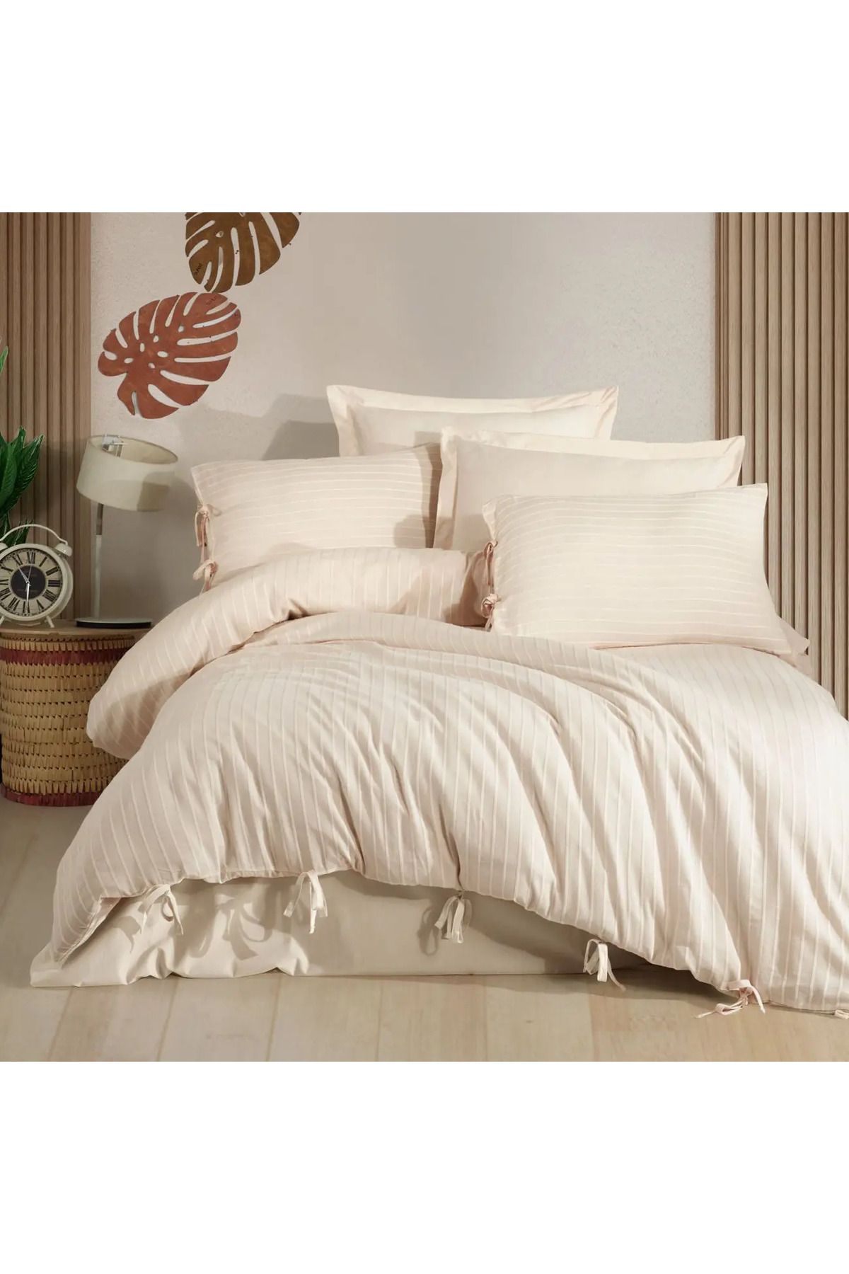 ELLE HOME Valentina Çift Kişilik Nevresim Takımı - Krem
