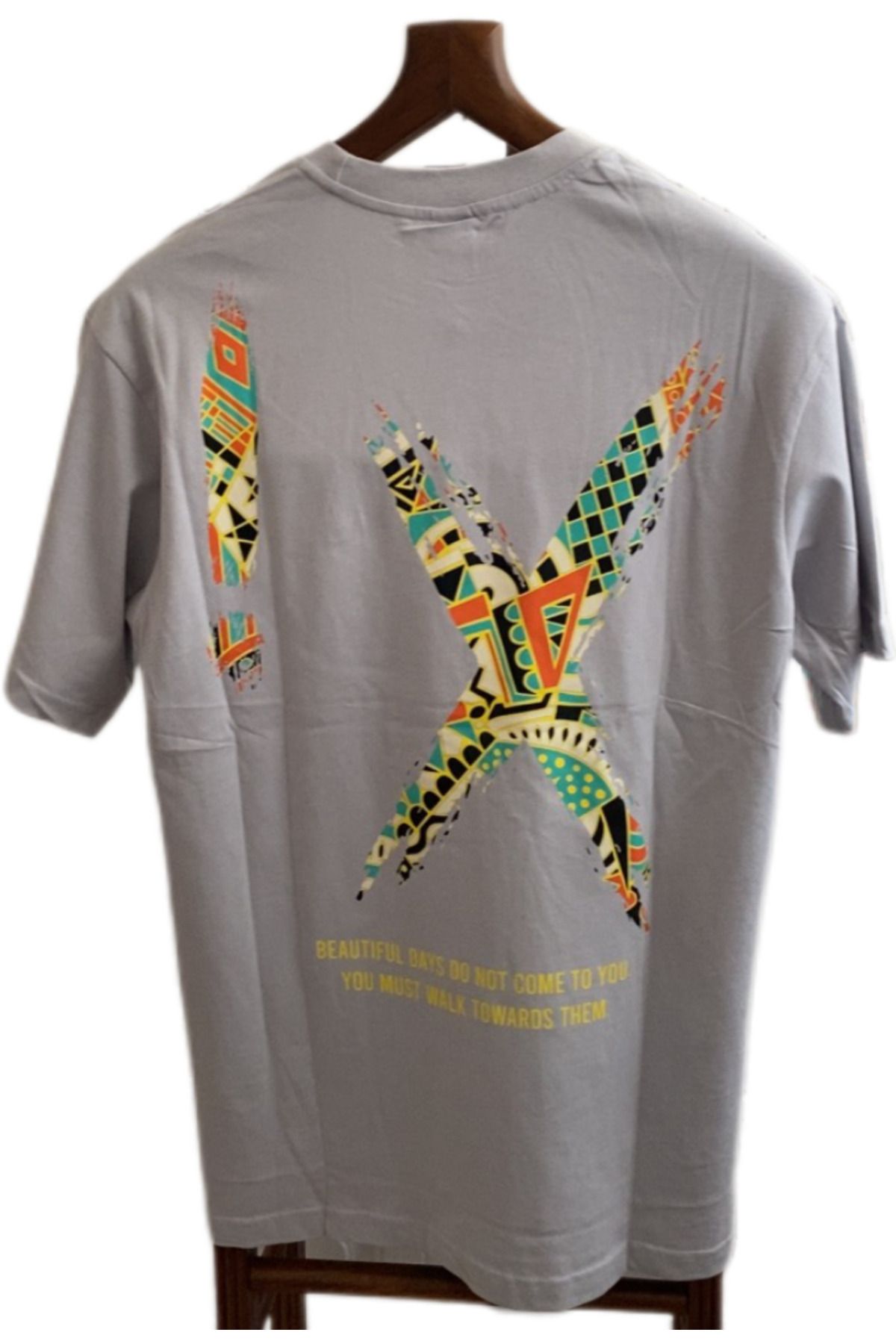 Retro T-shirt bol kesim bisiklet yaka%100coton