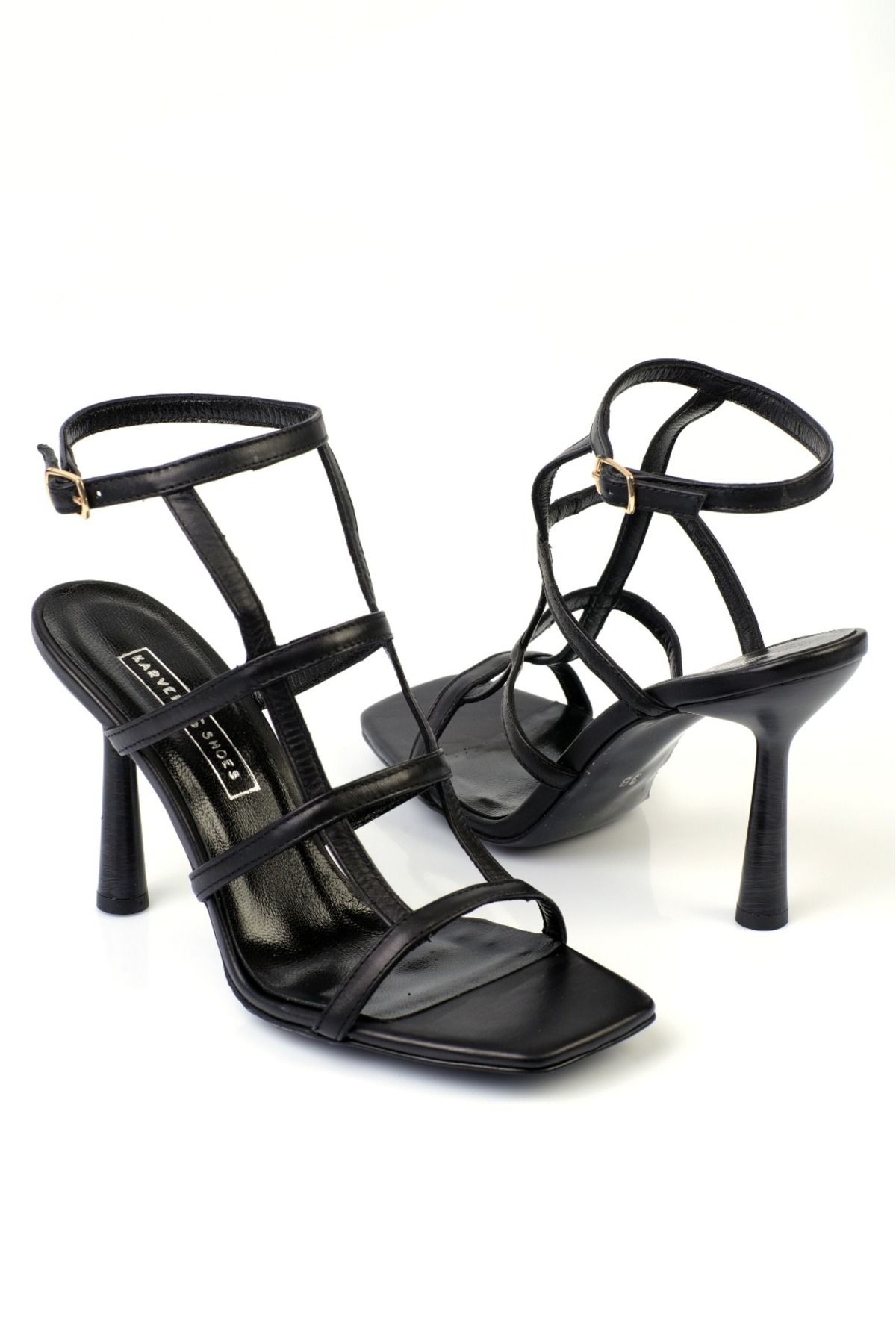 KARVENSHOES HAKİKİ DERİ KAFESLİ STİLETTO 397