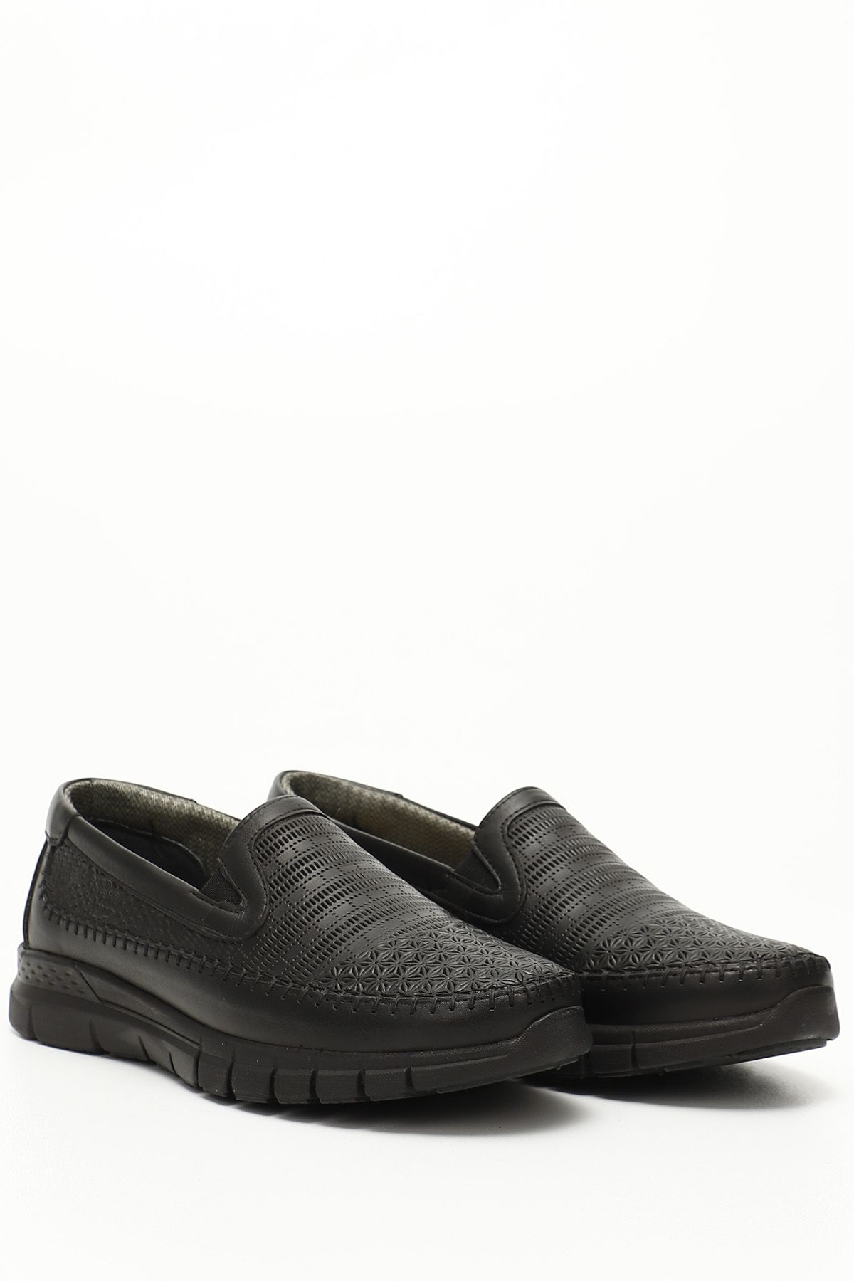 GÖNDERİ(R)-Women / Girls Black Gön Genuine Leather Round Toe Wedge Sole Women's Casual Shoes 42922 2