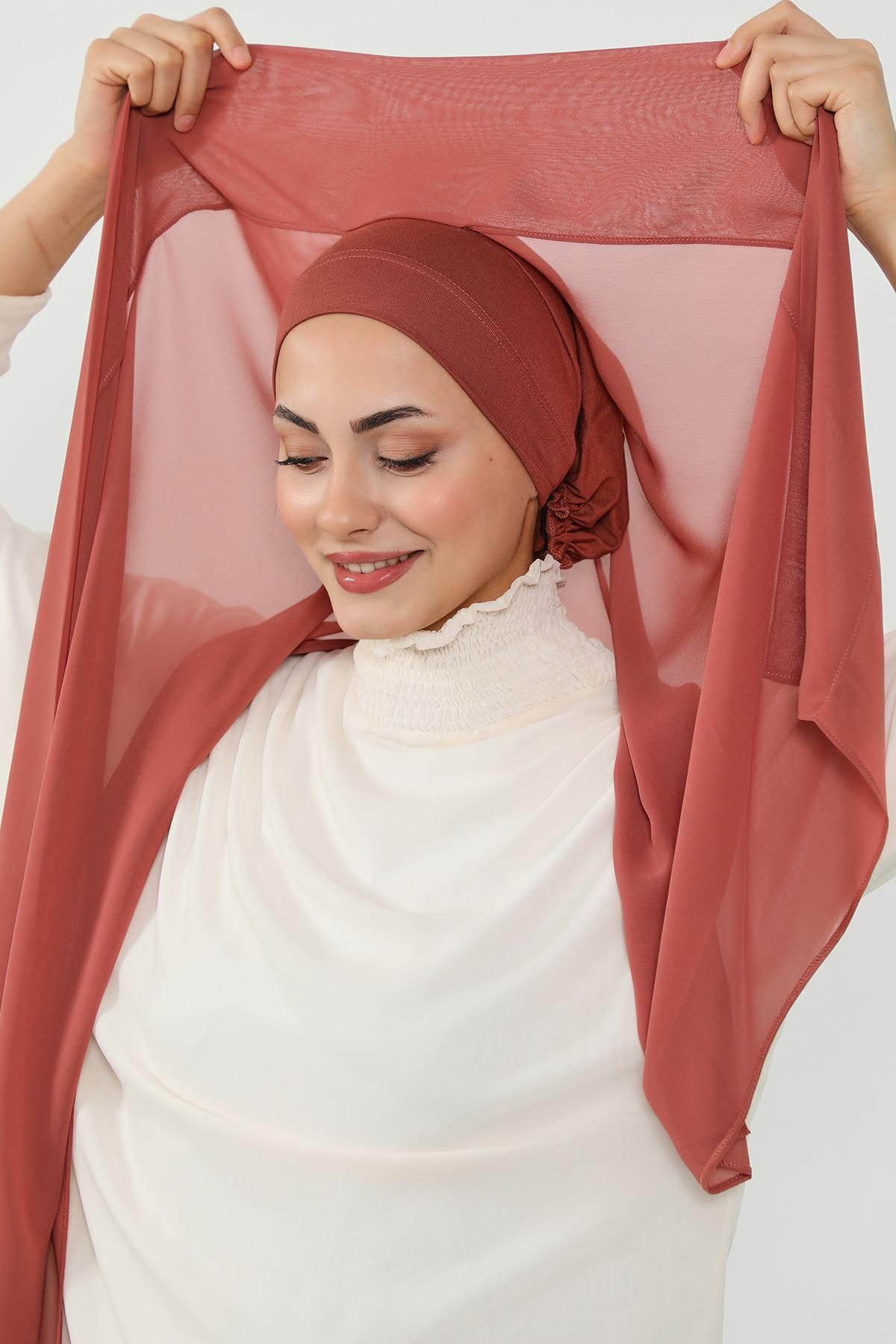 Aisha's Design Penye İç Boneli Pratik Şifon Şal,PS-51