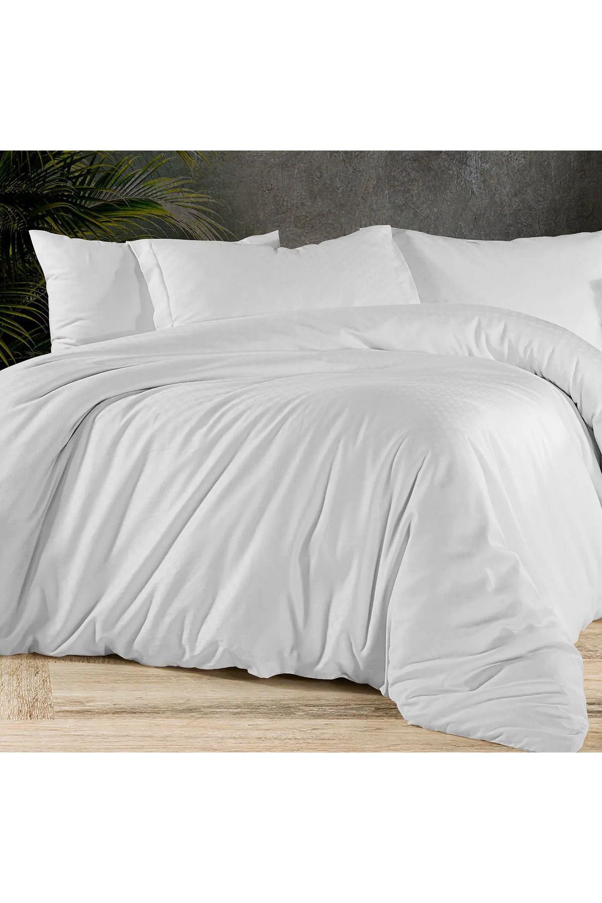 ELLE HOME Jacquard Çift Kişilik Nevresim Takımı - Beyaz