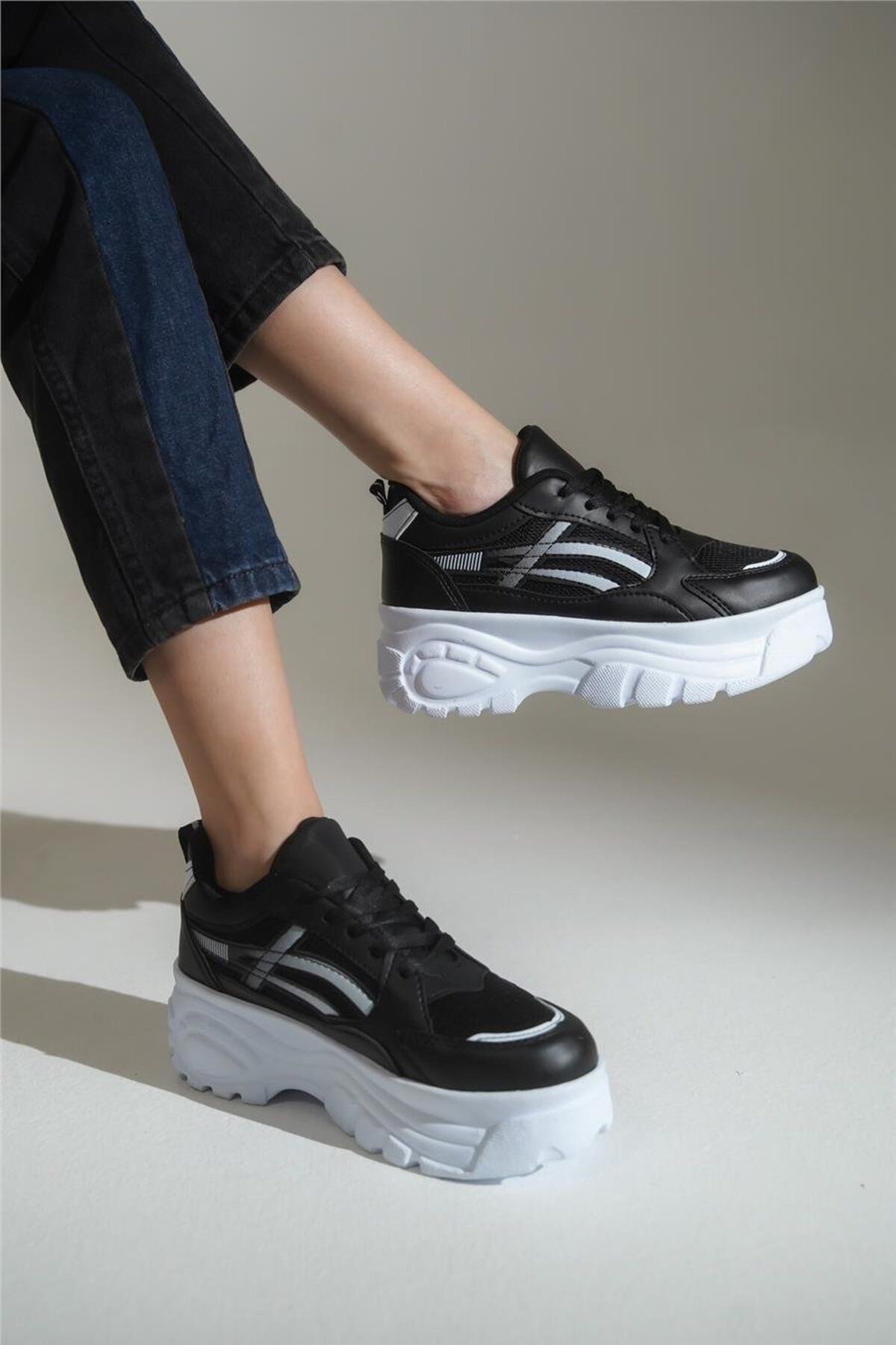 lovitto Yüksek Taban Bağcıklı Spor Sneaker