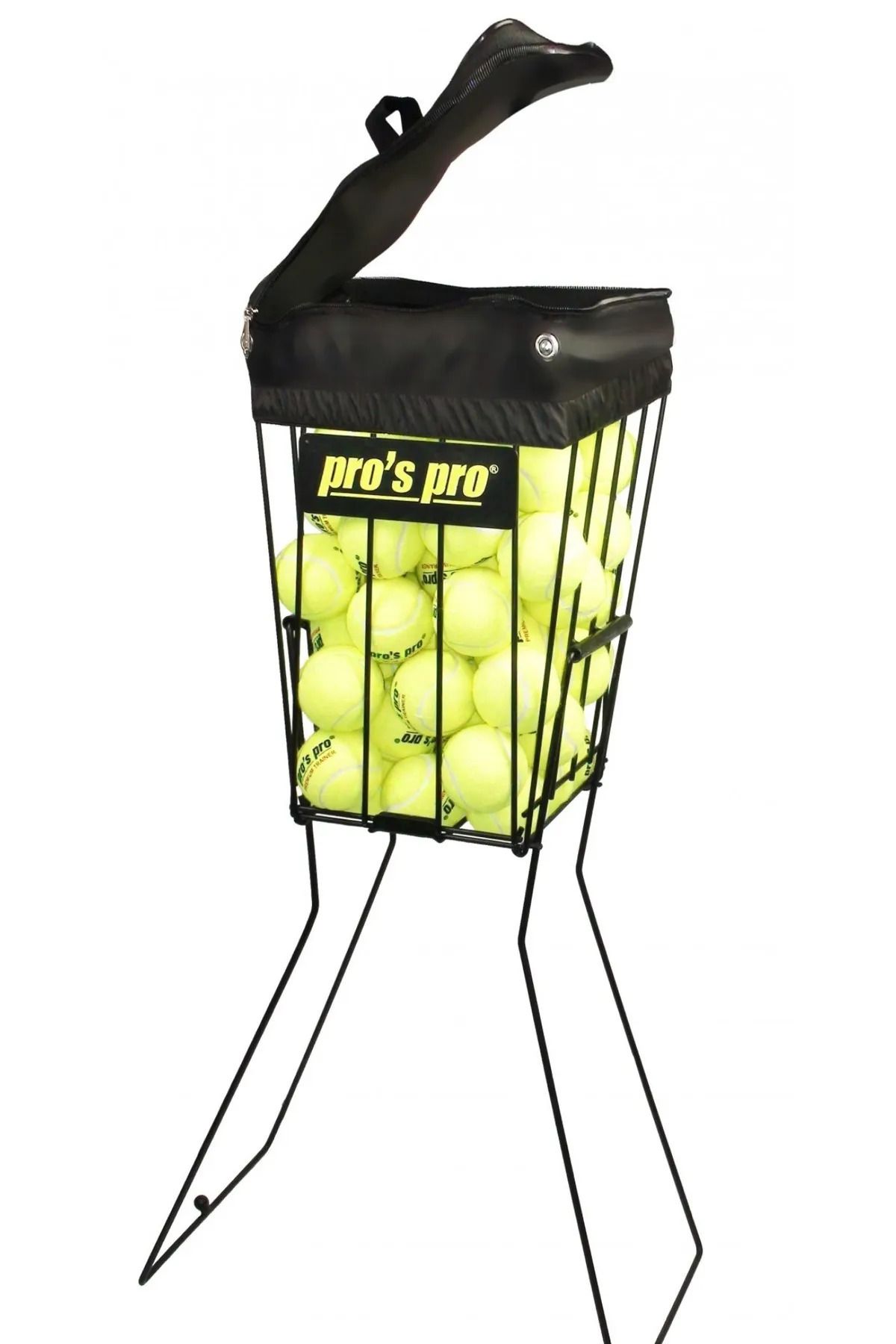 Pro's Pro Tenis Topu Toplama Sepeti Fermuarlı Branda Sistemli 72 Li Siyah