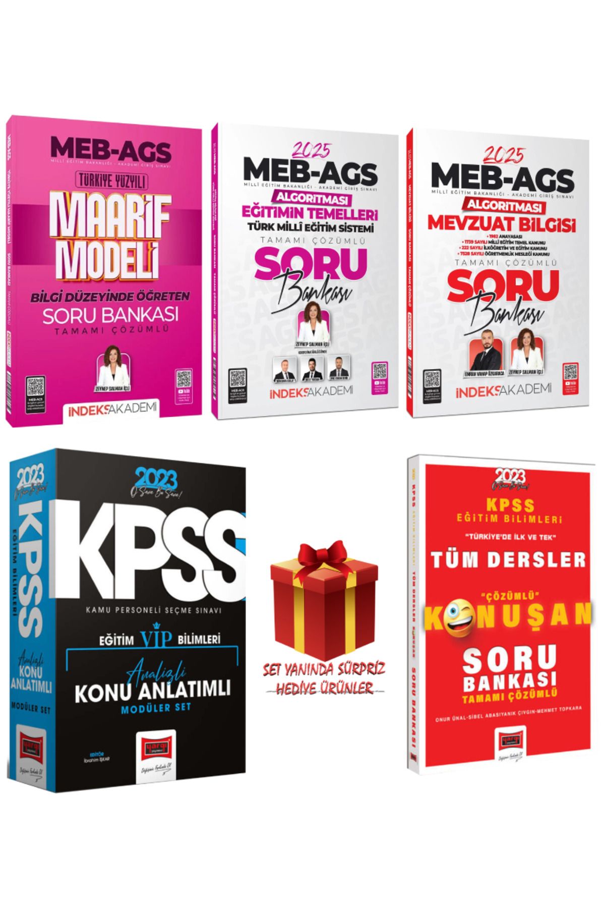 İndeks Akademi MEB AGS Emrah Vahap Zeynep Salman Mevzuat Bilgisi+ Eğitimin Temelleri+ Maarif Modeli Soru Bankası