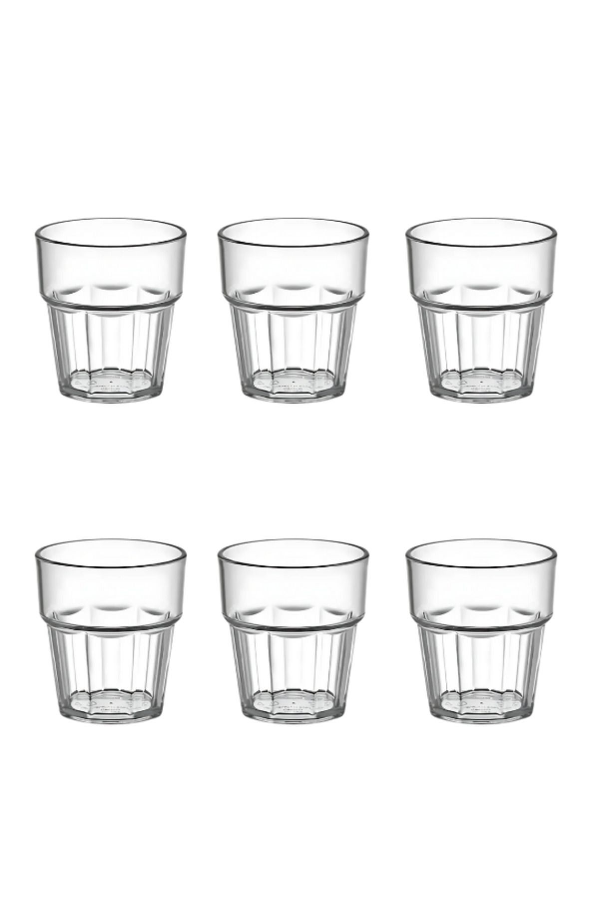 Prisma 200ml Şeffaf Kırılmaz Polikarbonat Casablanca Su Bardağı (6 Adet)