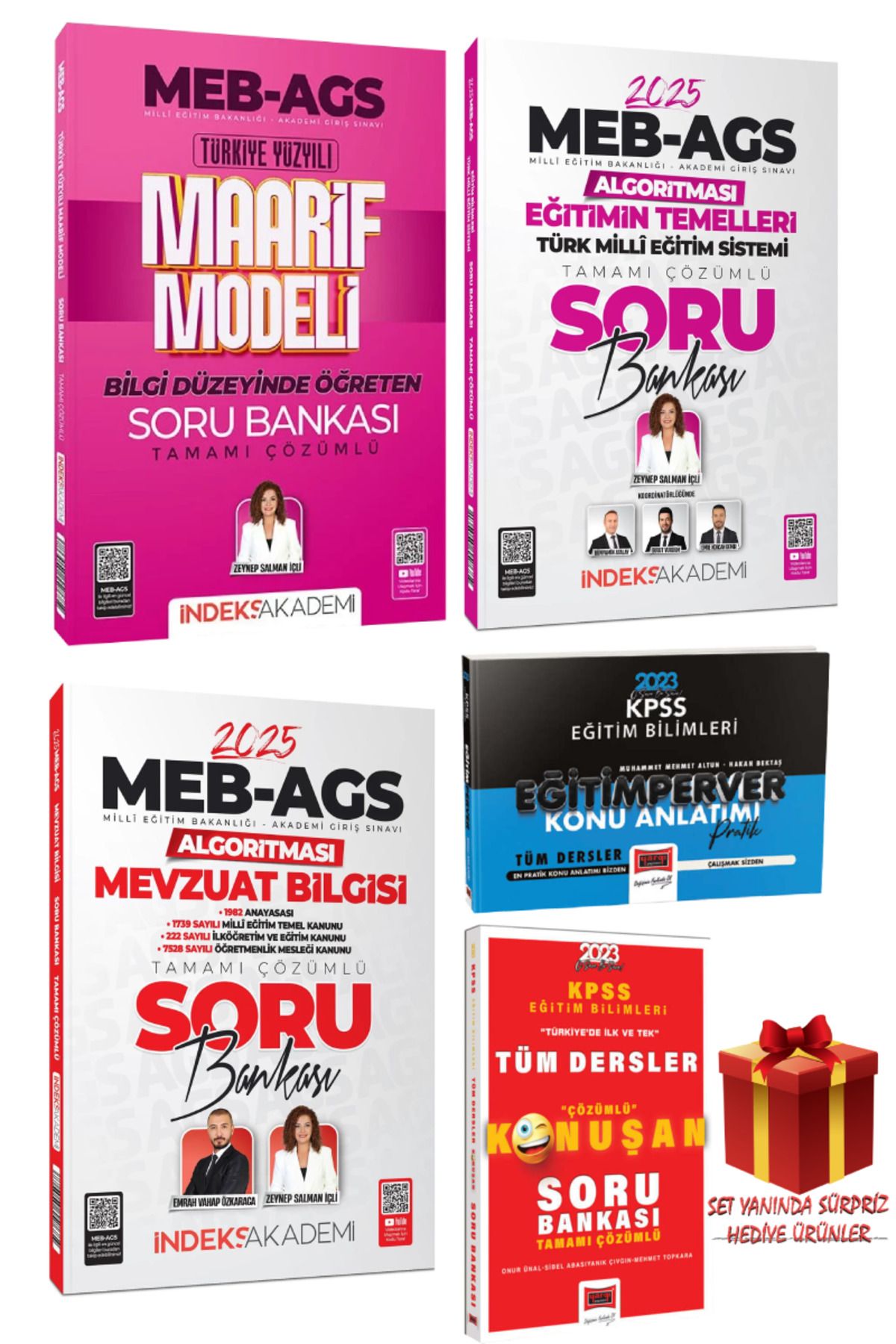 İndeks Akademi MEB AGS Emrah Vahap - Zeynep Salman Mevzuat Bilgisi+ Eğitimin Temelleri+ Maarif Modeli Soru Bankası