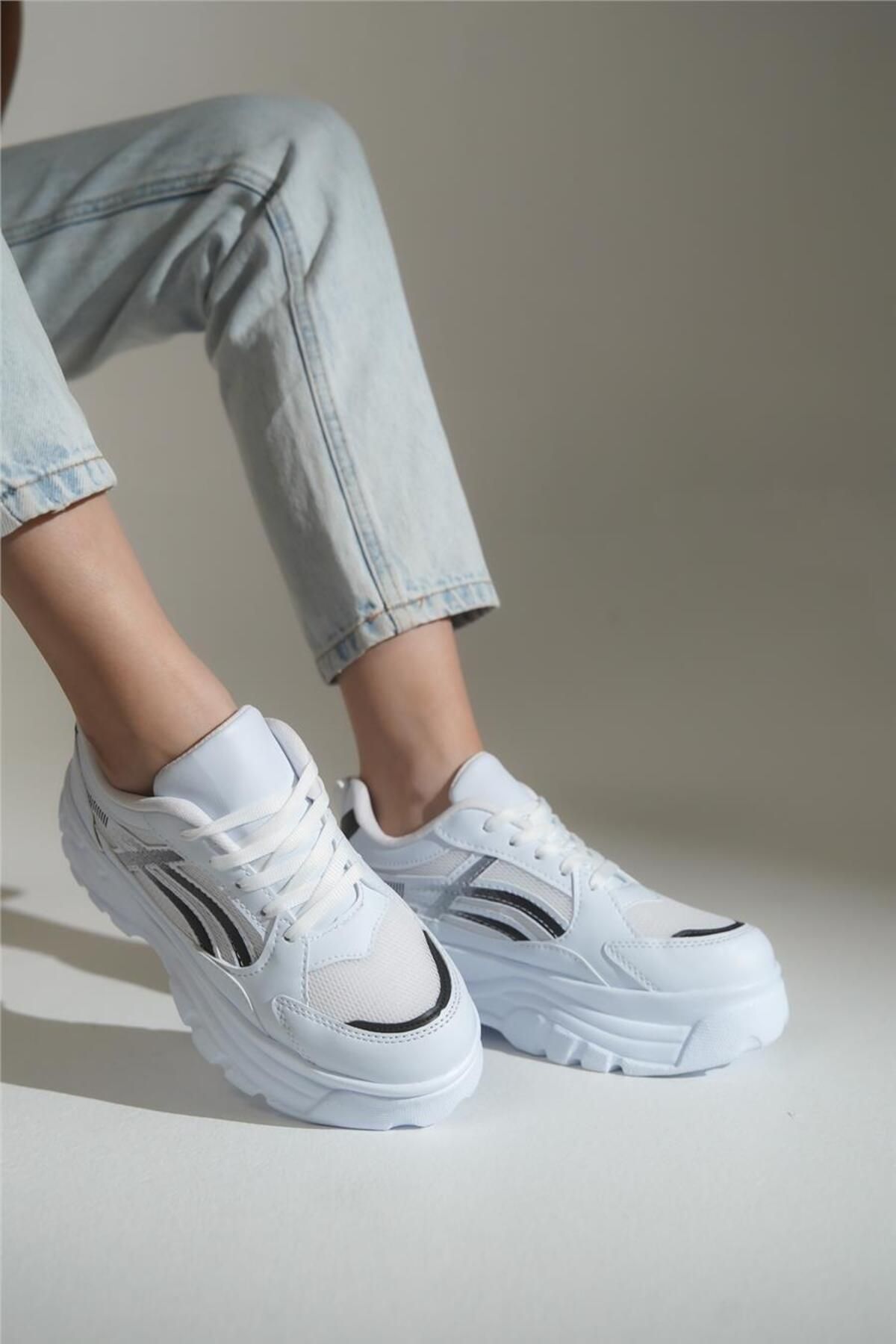 lovitto Yüksek Taban Bağcıklı Spor Sneaker