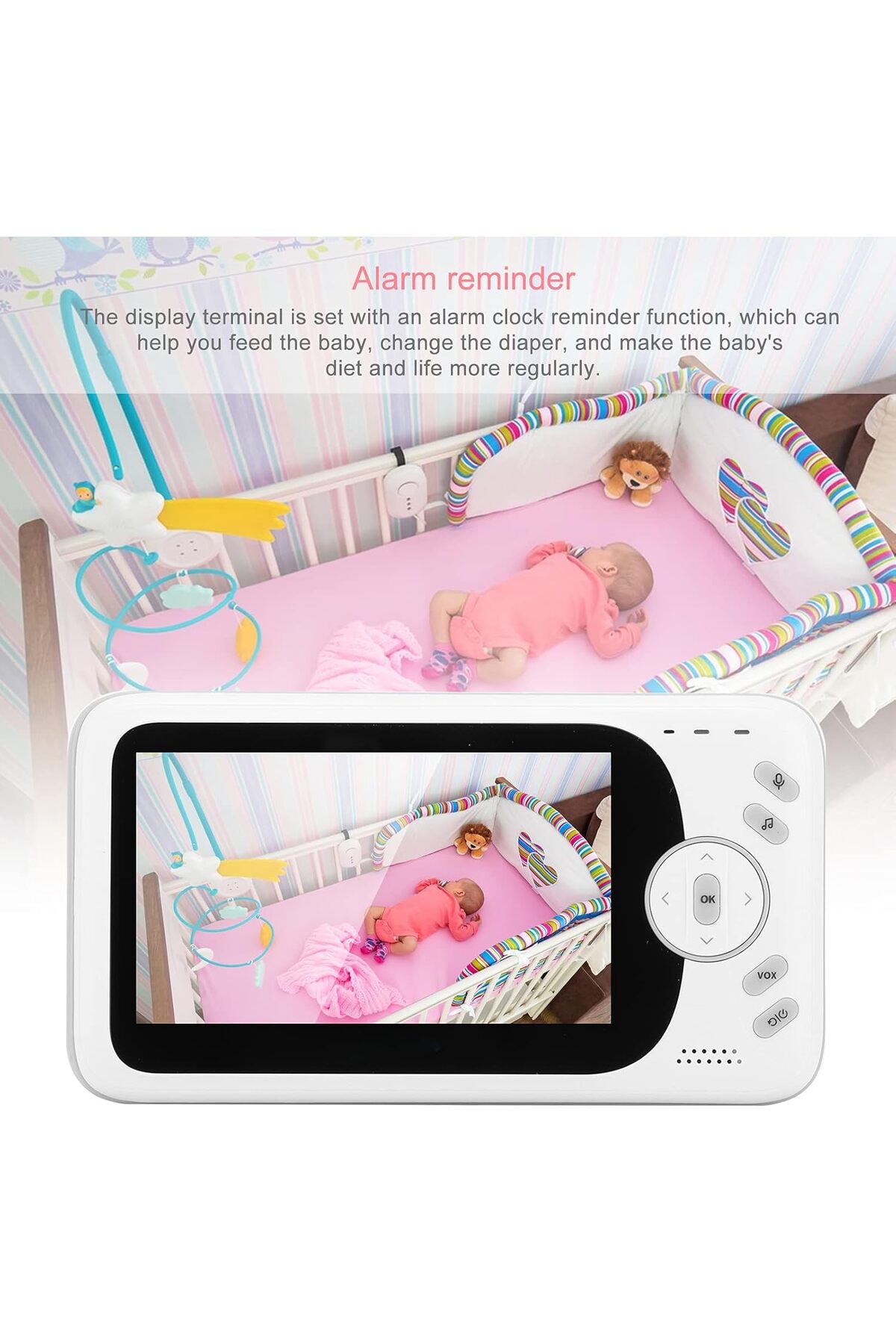 Cepini VB608 Akıllı Bebek Kamerası | 4.3” IPS Ekranlı Video Bebek Telsizi, 2.4GHz Kablosuz, VOX, Gece Görüş fotoğrafı 5 (önizleme)