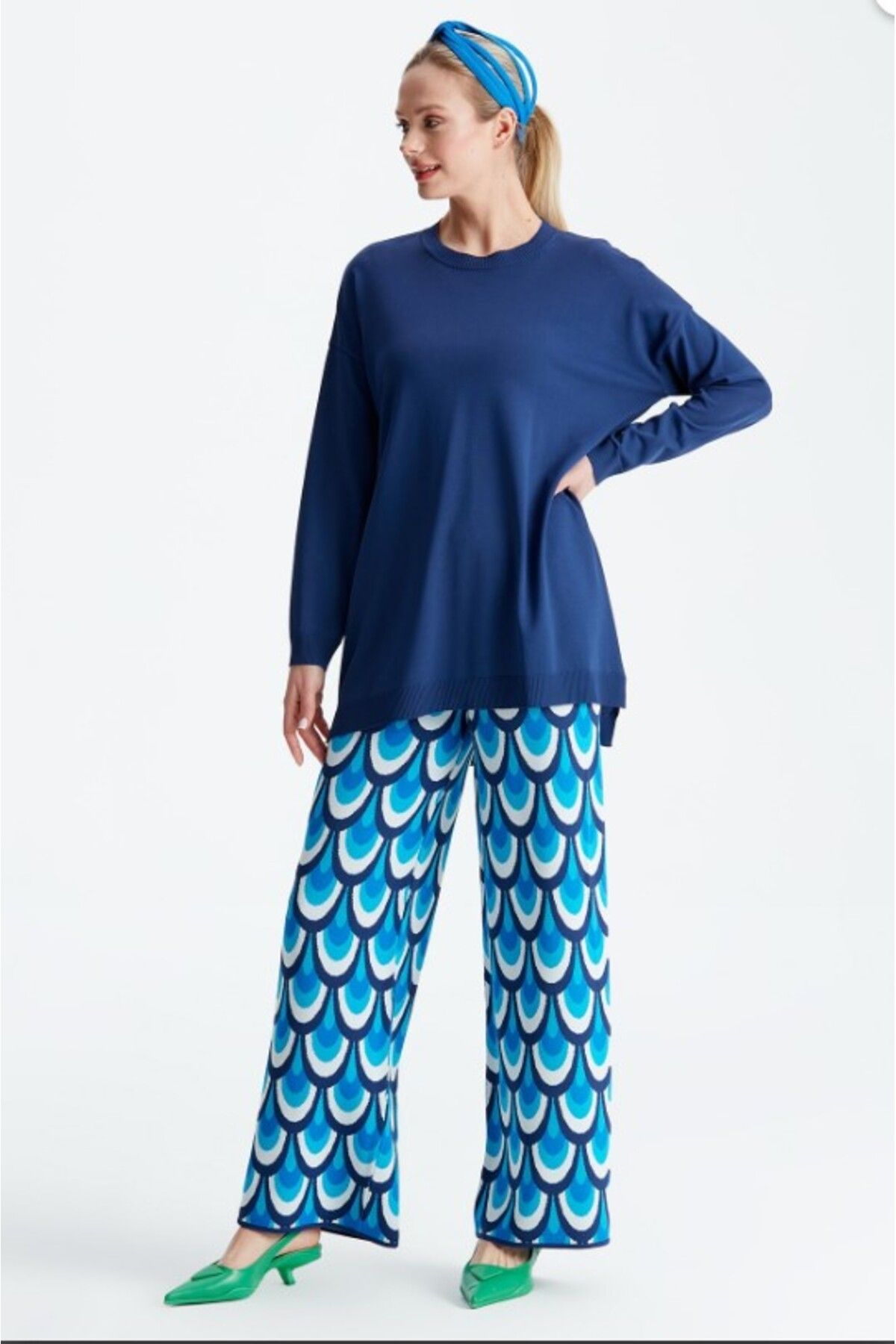tığstore PANTOLONU DESENLİ RAYON TAKIM QKS 21164 #22-10#